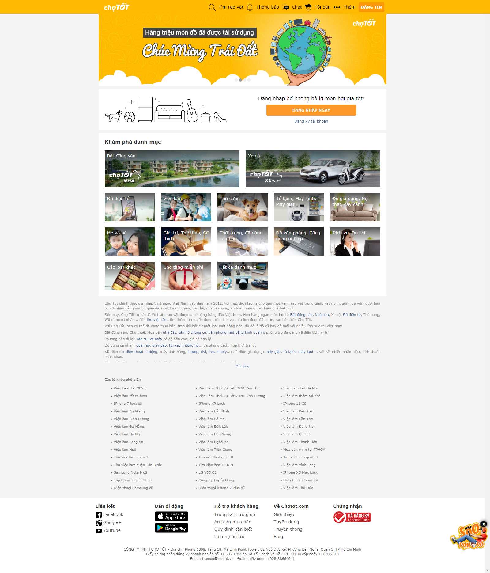 Thiết kế Web chợ online - www.chotot.com