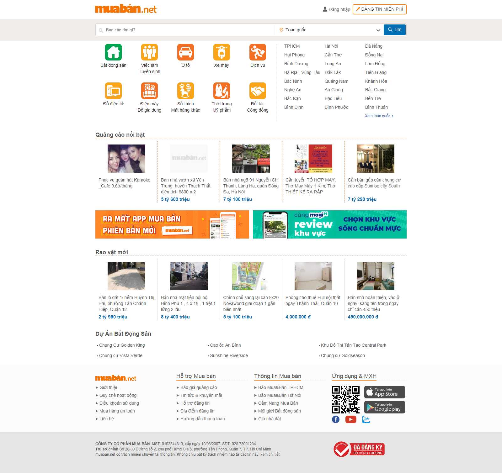 Thiết kế Web chợ online - muaban.net