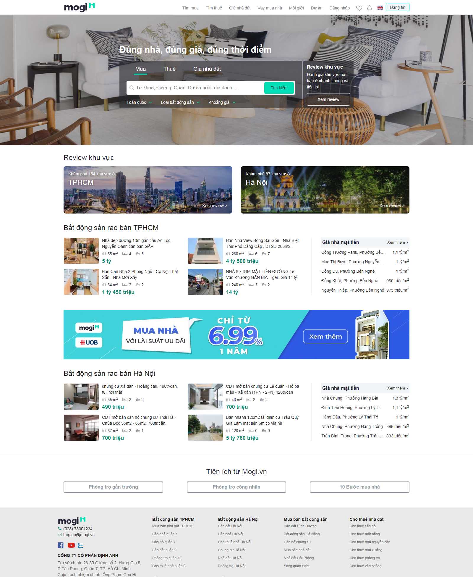 Thiết kế Web chợ online - mogi.vn