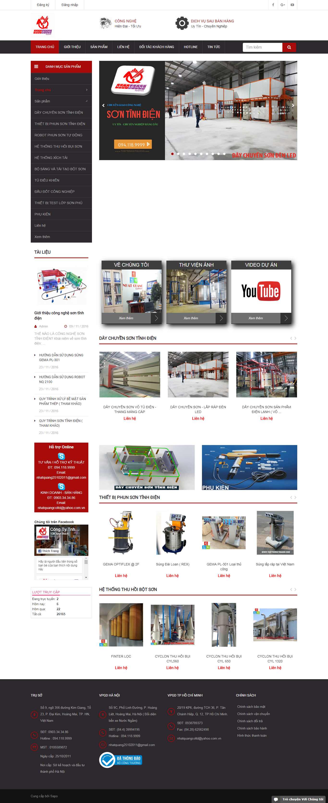 Thiết kế Web sơn tĩnh điện - thietbinhatquang.com