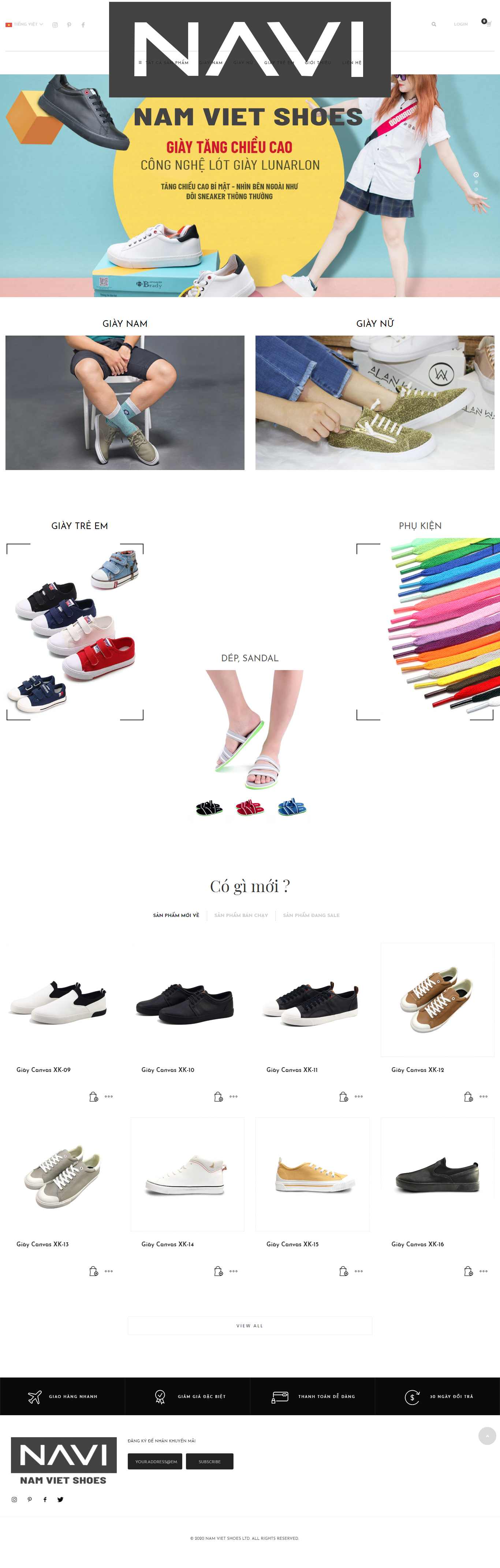 Thiết kế Web xưởng sản xuất giày - www.giaynamviet.vn