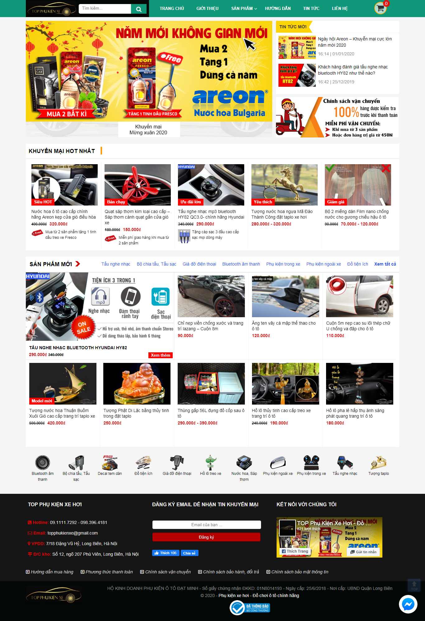 Thiết kế Web bán phụ kiện xe ô tô - phukienxehoi24h.vn