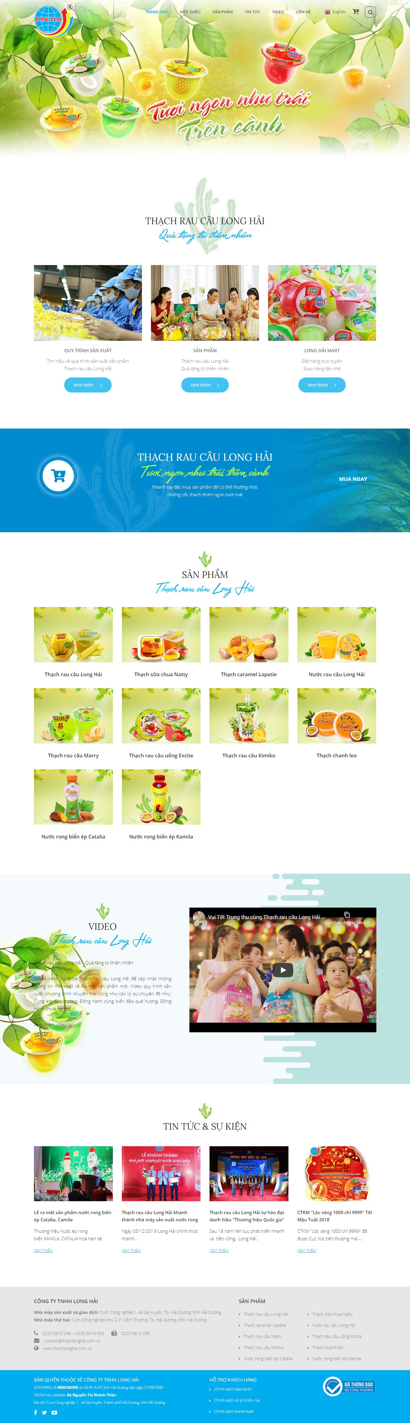 Thiết kế Web bán thạch rau câu - thachlonghai.com.vn