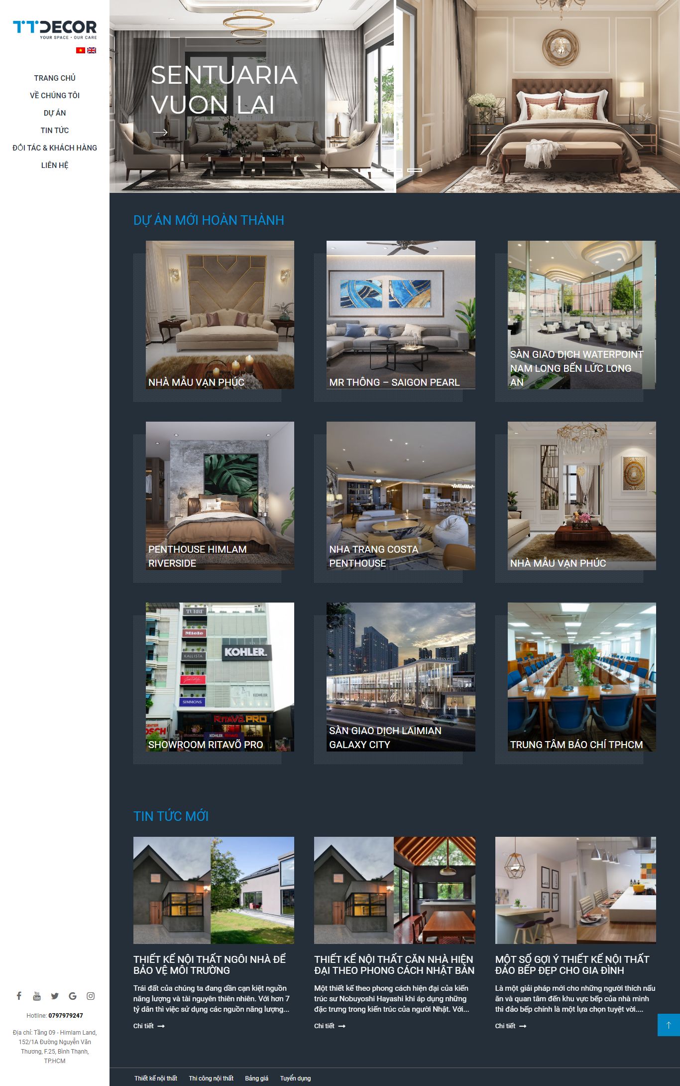 Thiết kế Web công ty nội thất - www.ttdecor.net