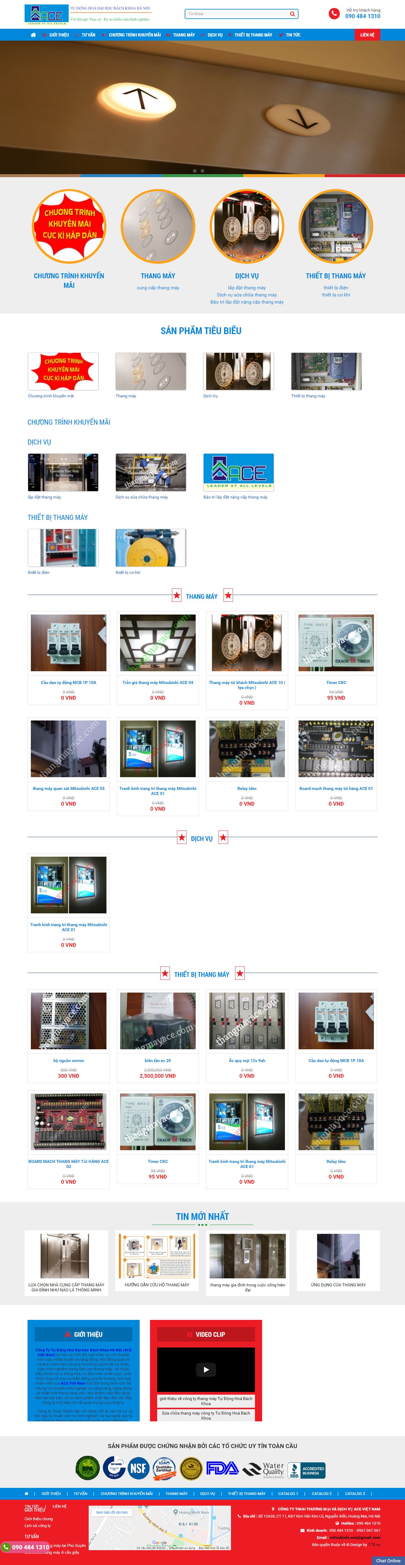 Thiết kế Web bán công ty thang máy - tudonghoabachkhoa.com