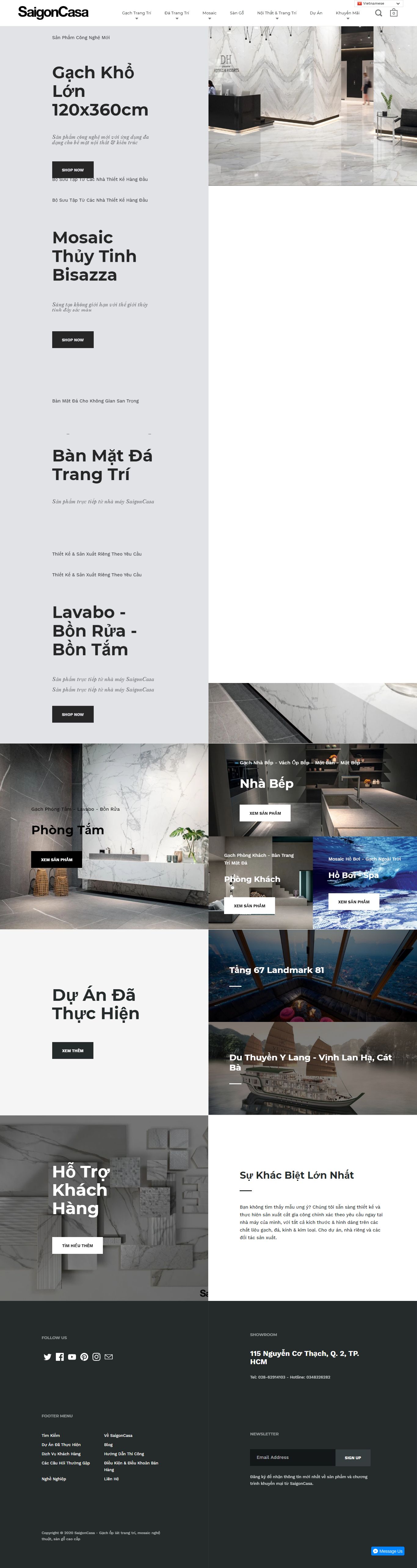 Thiết kế Web sản xuất gạch men - www.saigoncasa.com