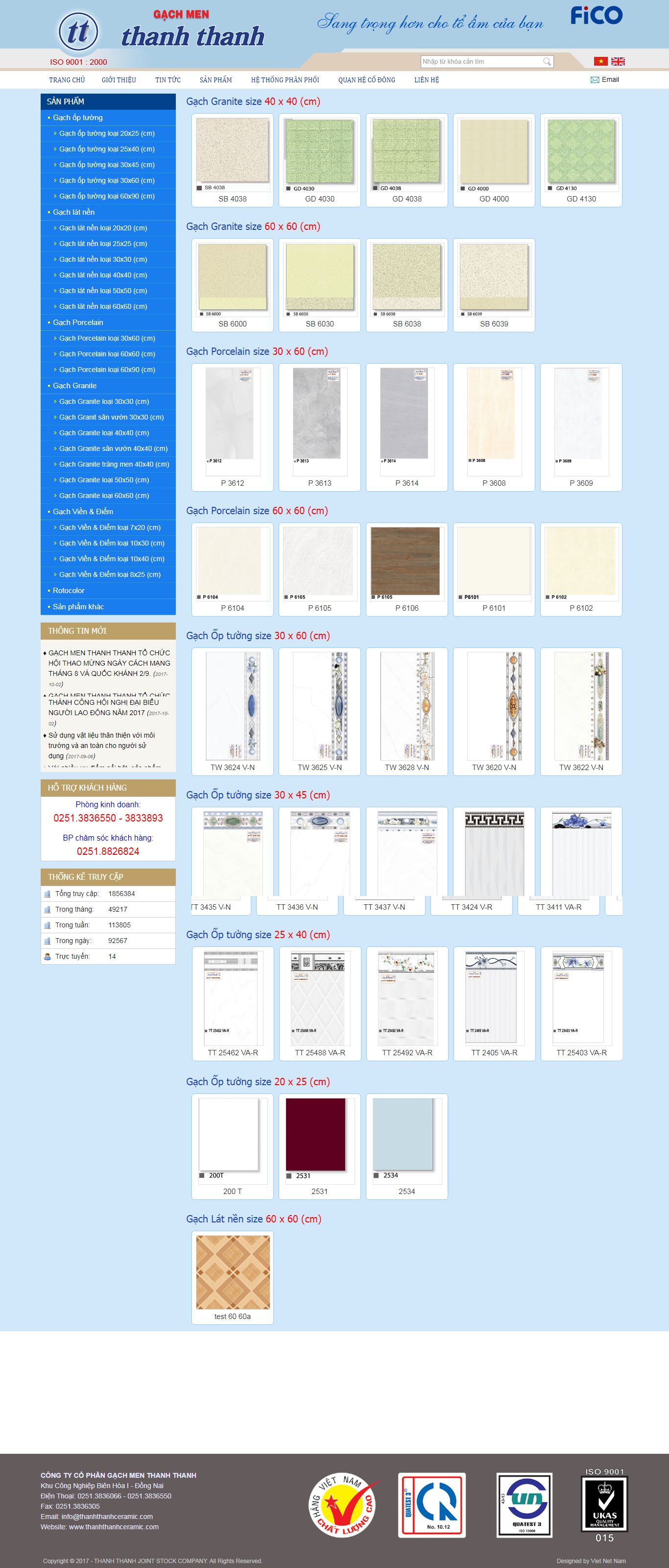Thiết kế Web sản xuất gạch men - www.thanhthanhceramic.com