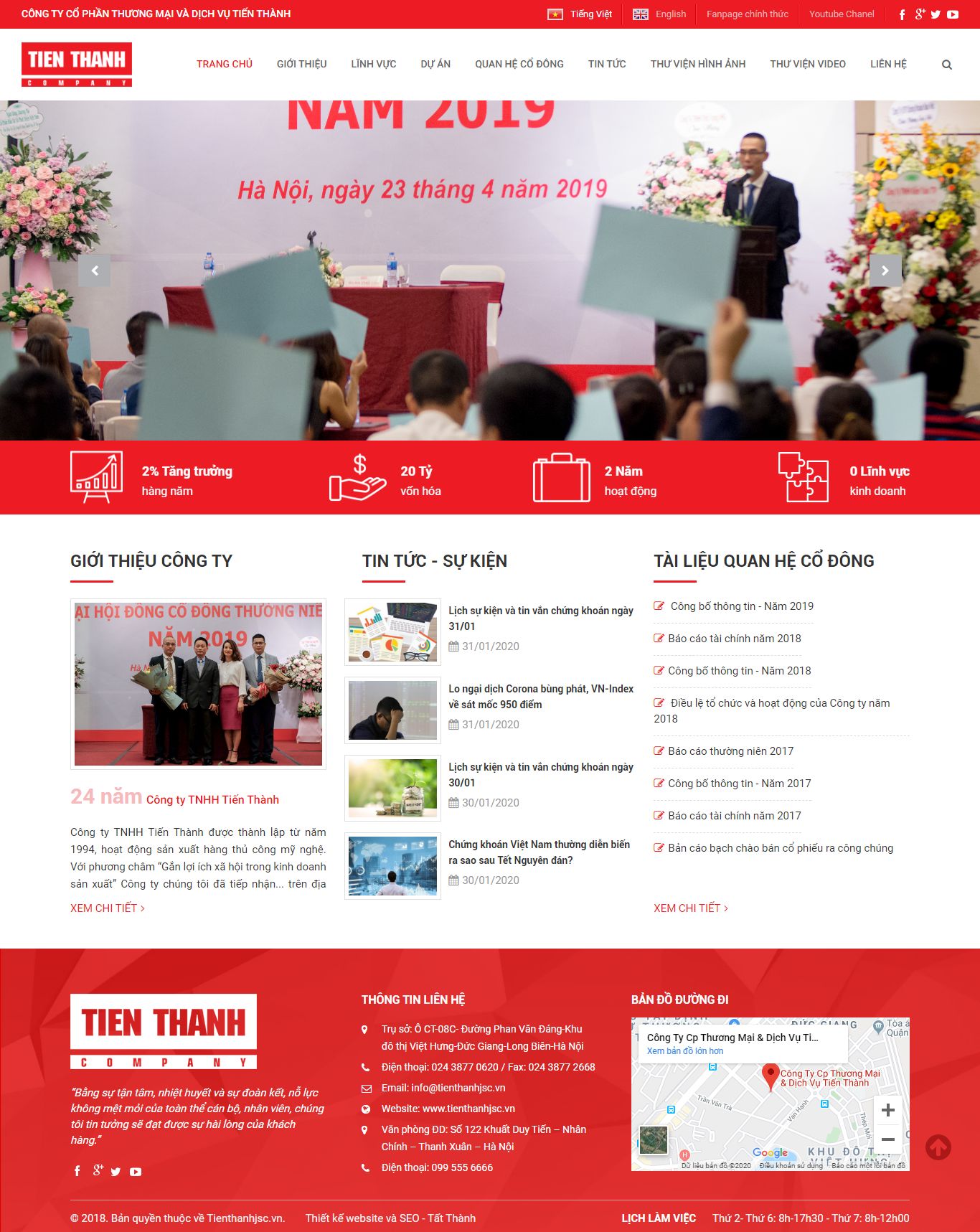 Thiết kế Web công ty thương mại - tienthanhjsc.vn