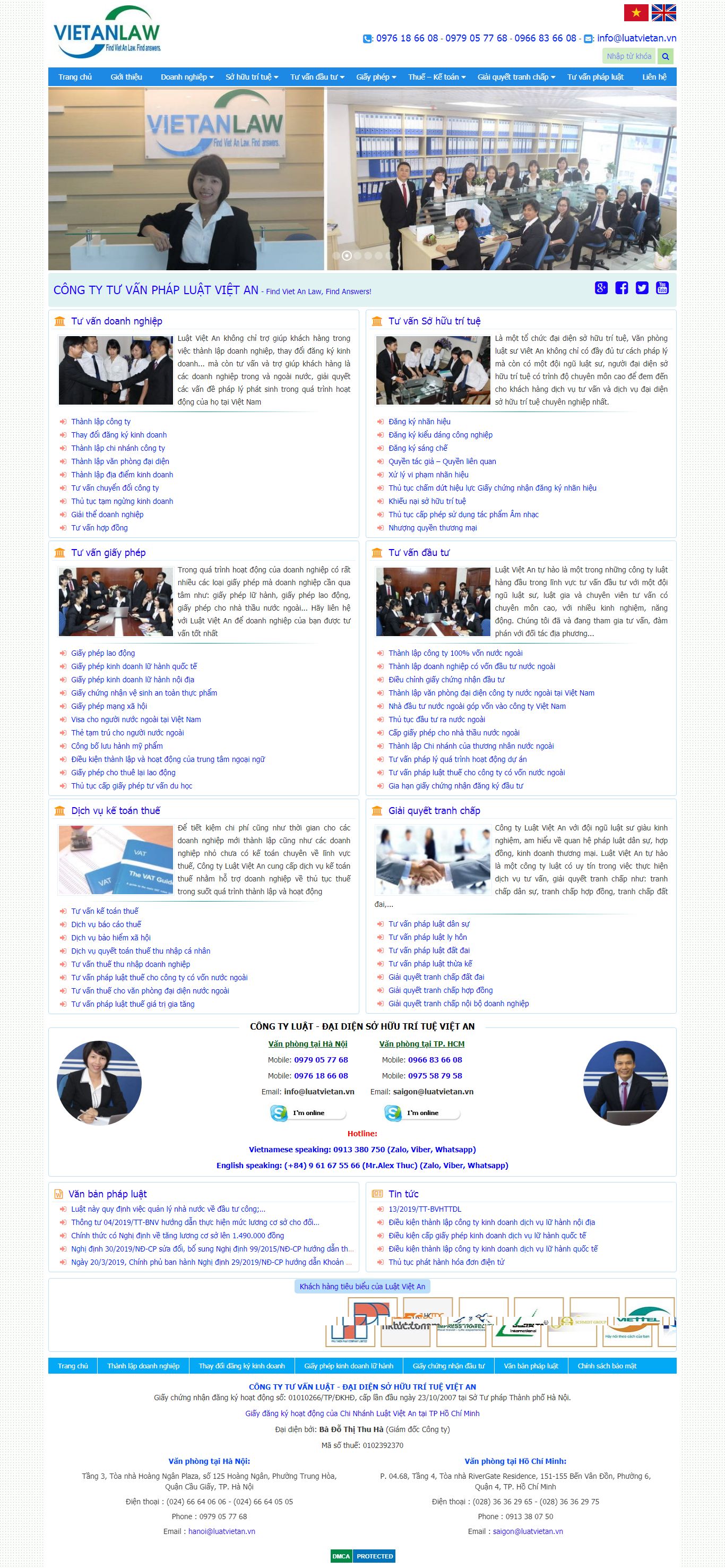 Thiết kế Web công ty thương mại - luatvietan.vn