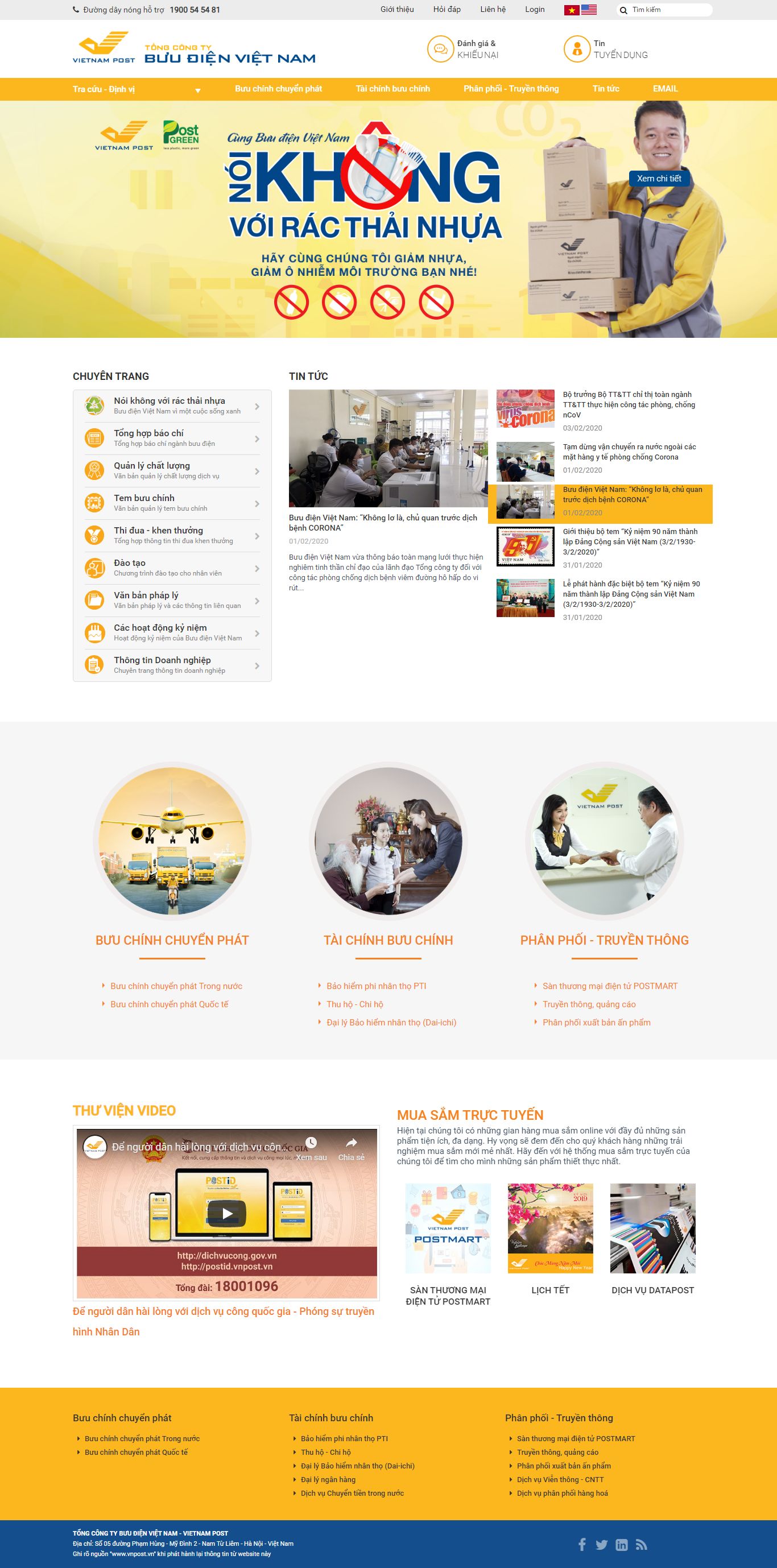 Thiết kế Web bưu điện - www.vnpost.vn