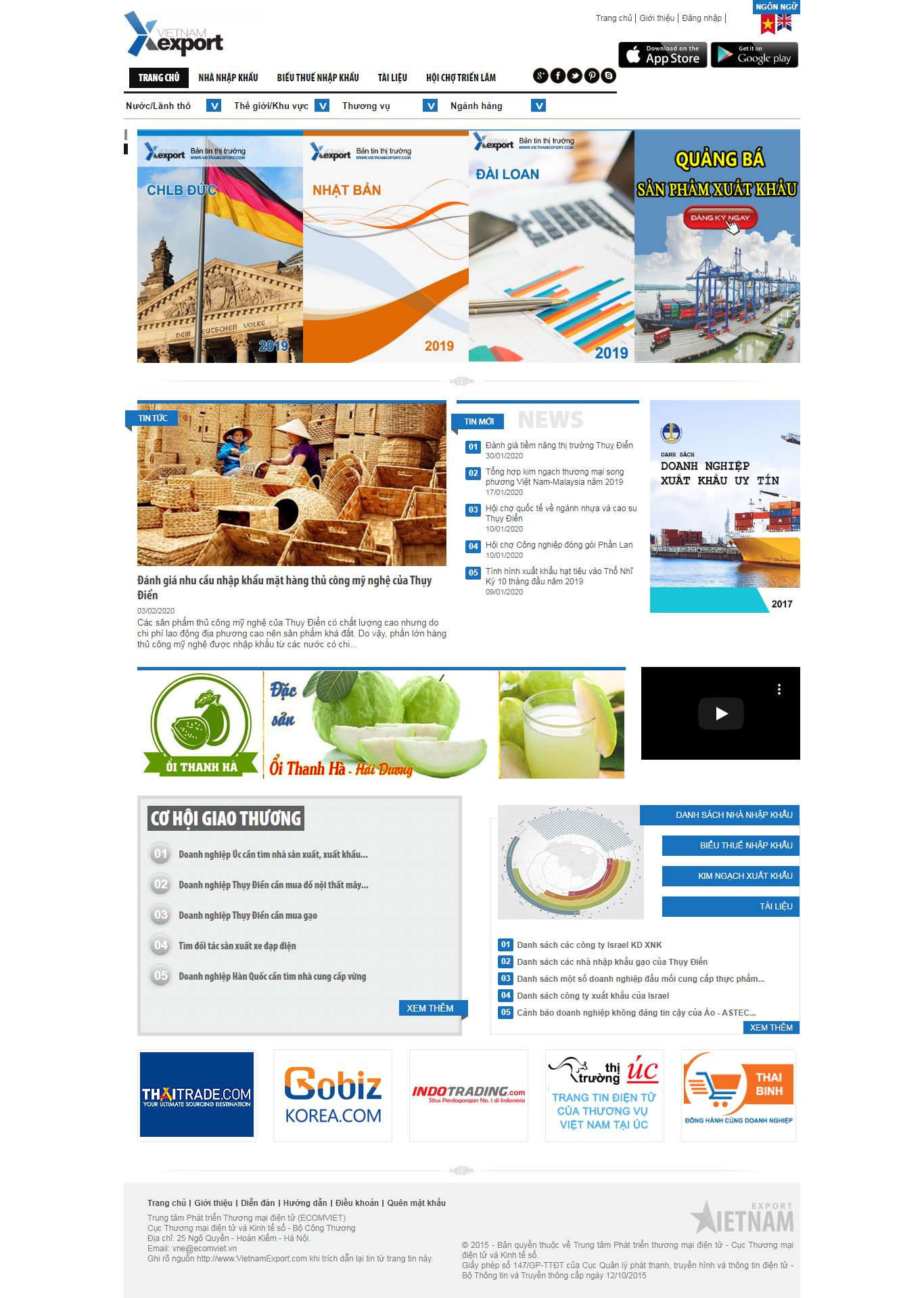 Thiết kế Web công ty nhập khẩu - vietnamexport.com