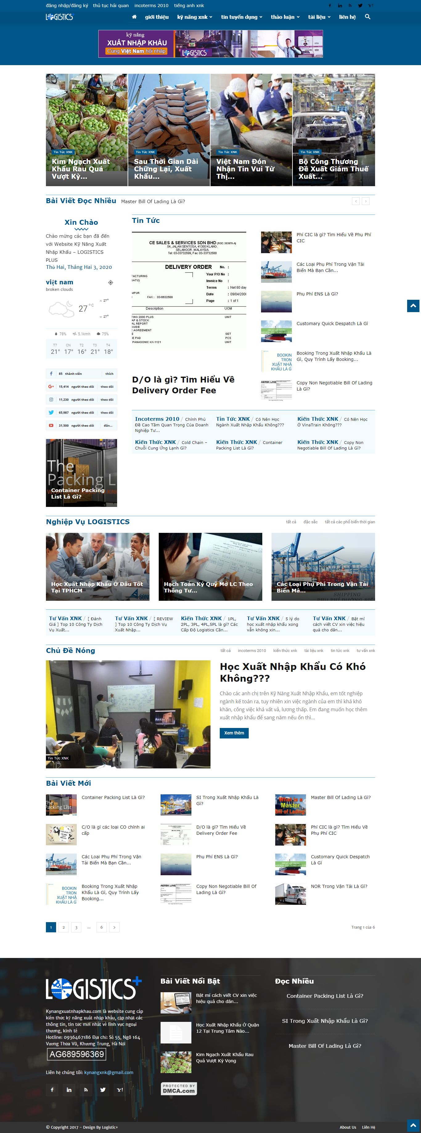 Thiết kế Web công ty nhập khẩu - kynangxuatnhapkhau.com