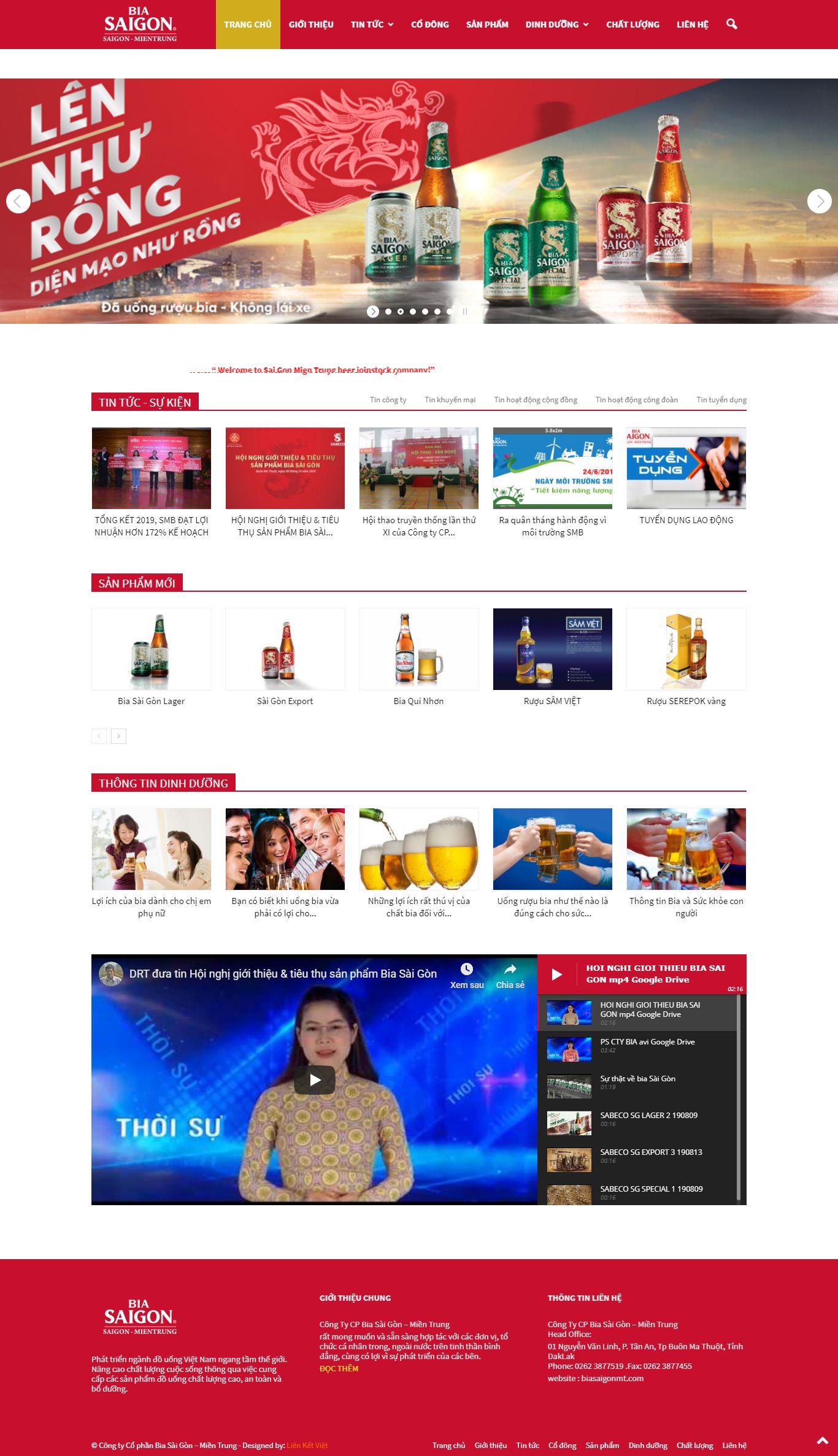 Thiết kế Web công ty bia - biasaigonmt.com