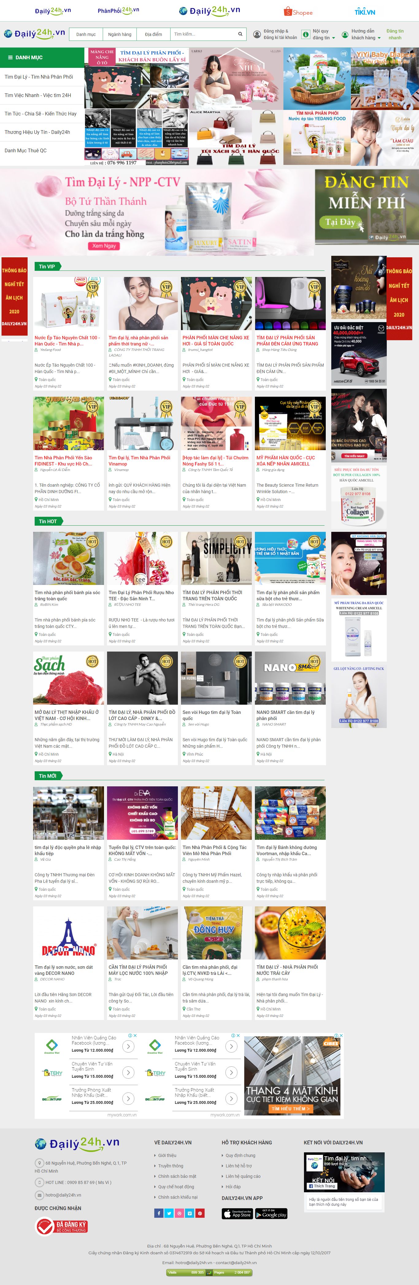 Thiết kế Web đại lý phân phối - daily24h.vn