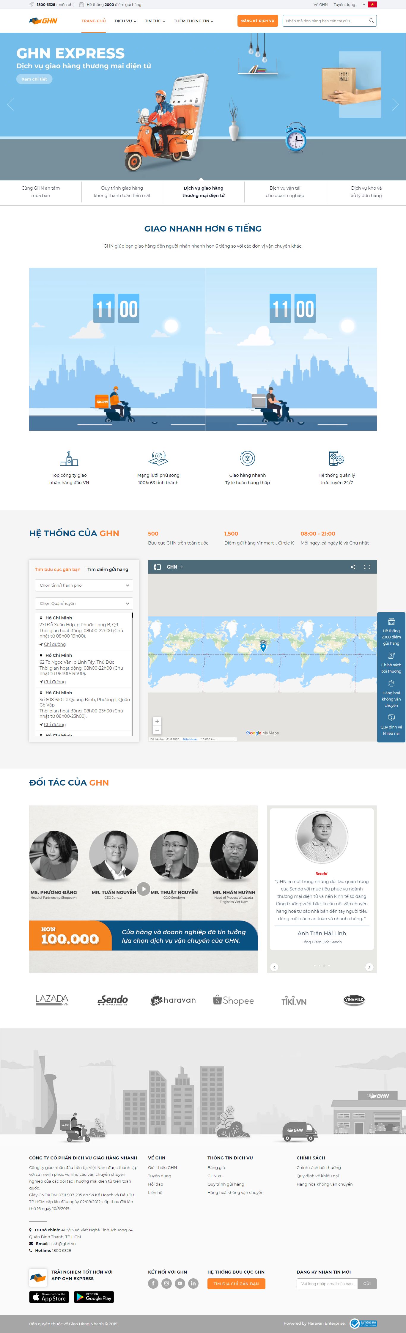 Thiết kế Web công ty giao hàng nhanh - ghn.vn