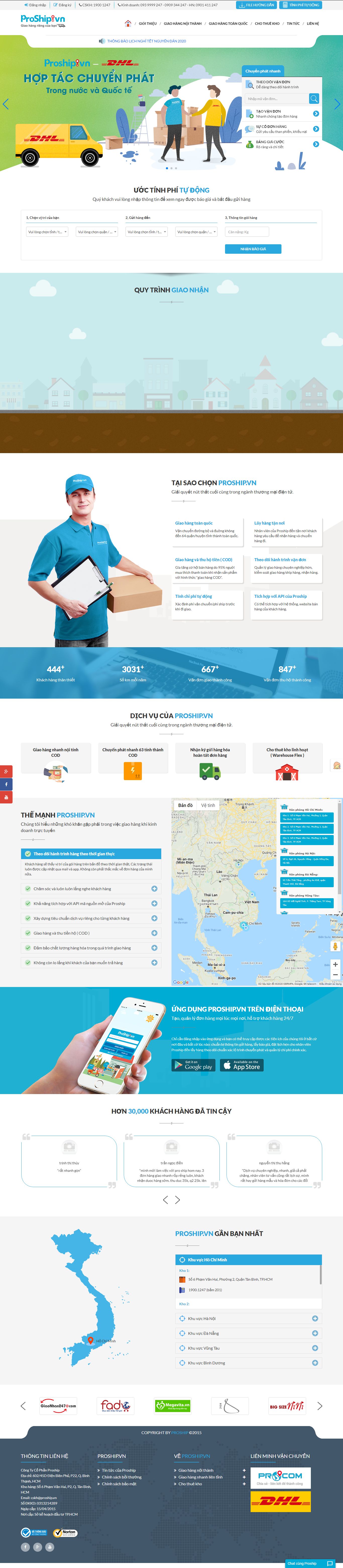 Thiết kế Web công ty giao hàng nhanh - proship.vn