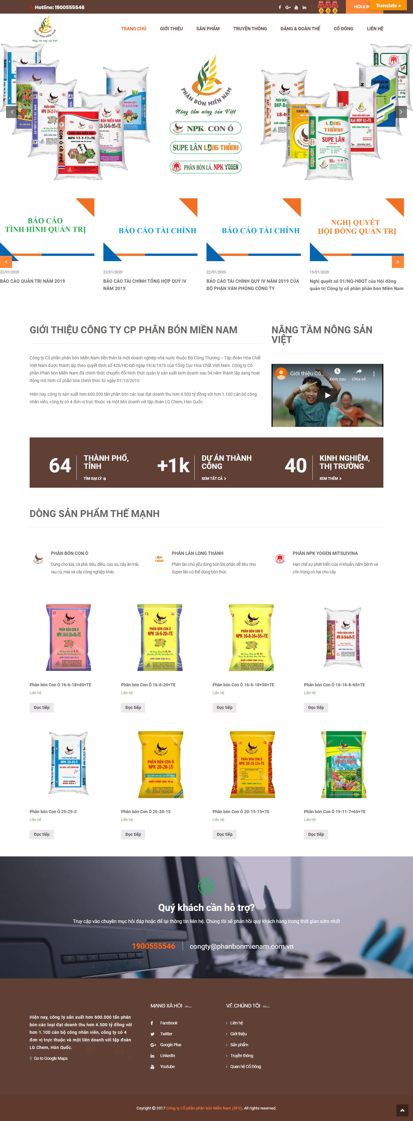 Thiết kế Web công ty bán phân bón - phanbonmiennam.com.vn