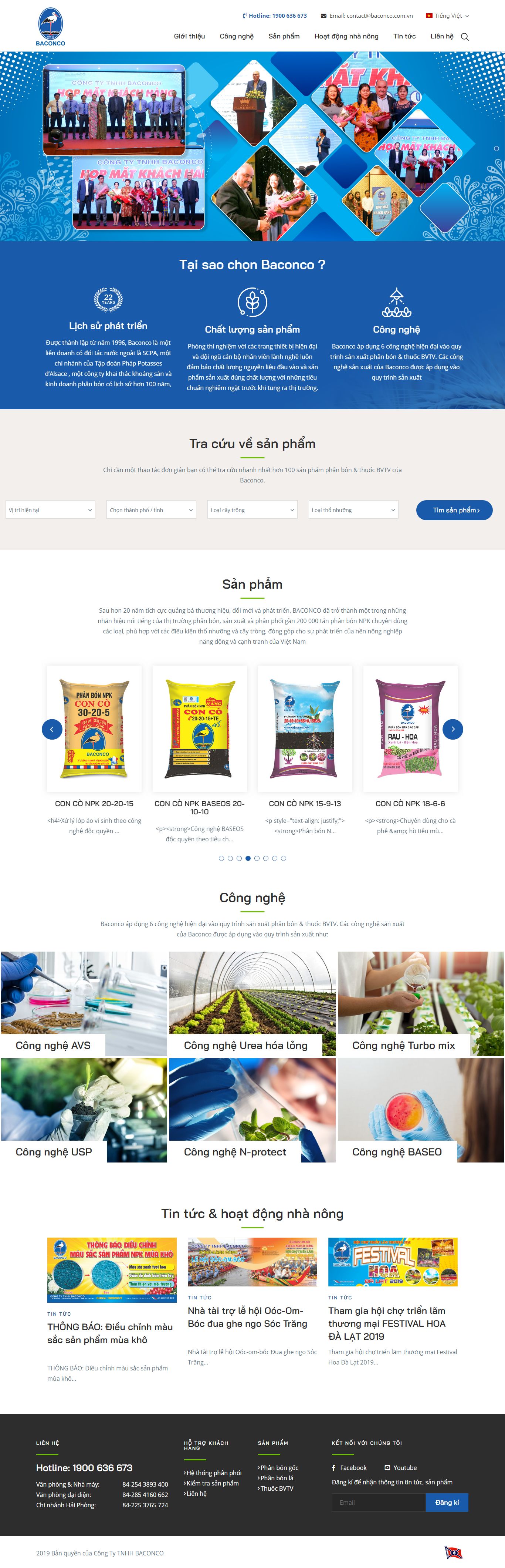 Thiết kế Web công ty bán phân bón - baconco.com.vn