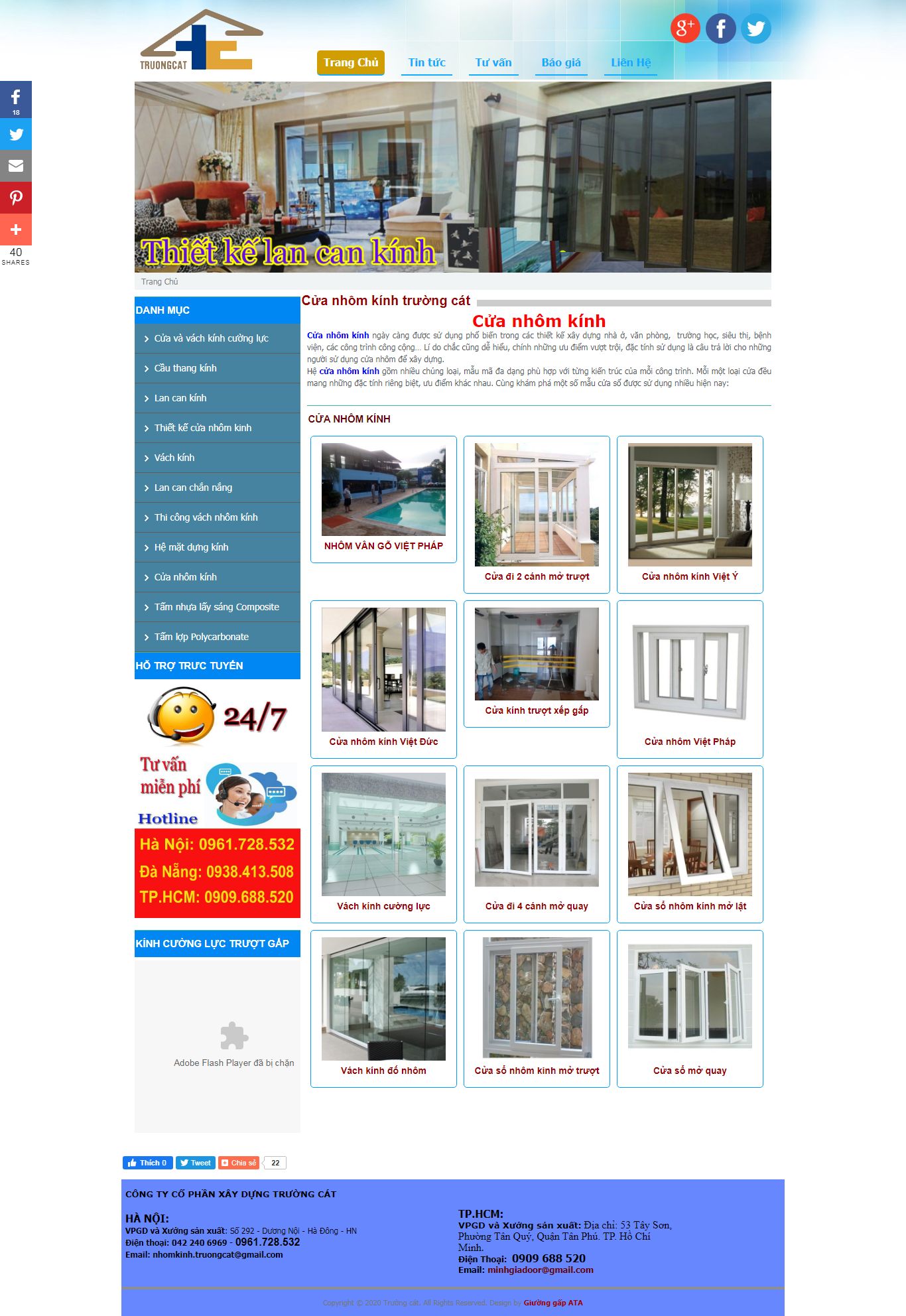 Thiết kế Web bán tấm nhựa thông minh - truongcat.com