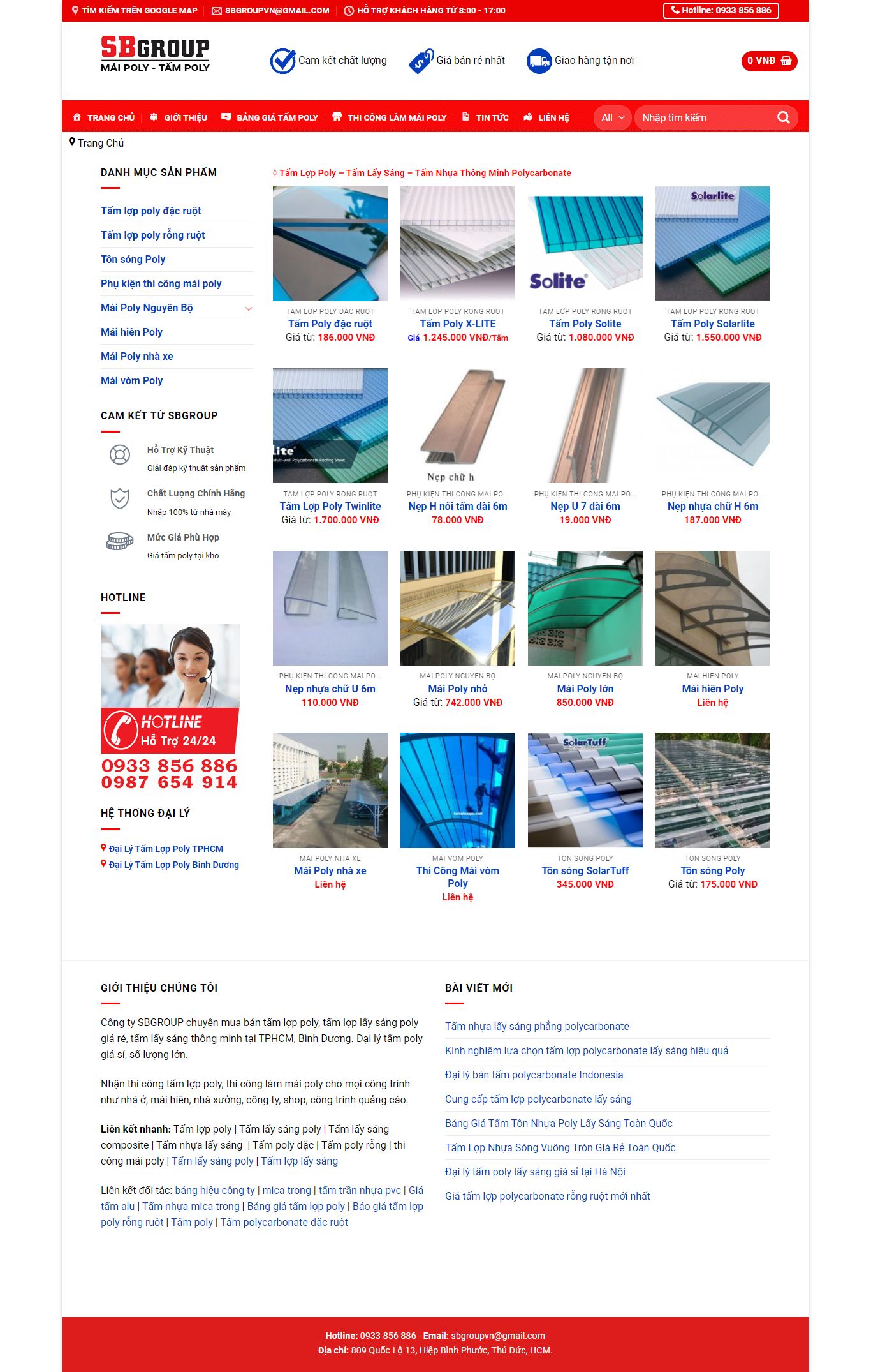 Thiết kế Web bán tấm nhựa thông minh - tamnhuapc.com