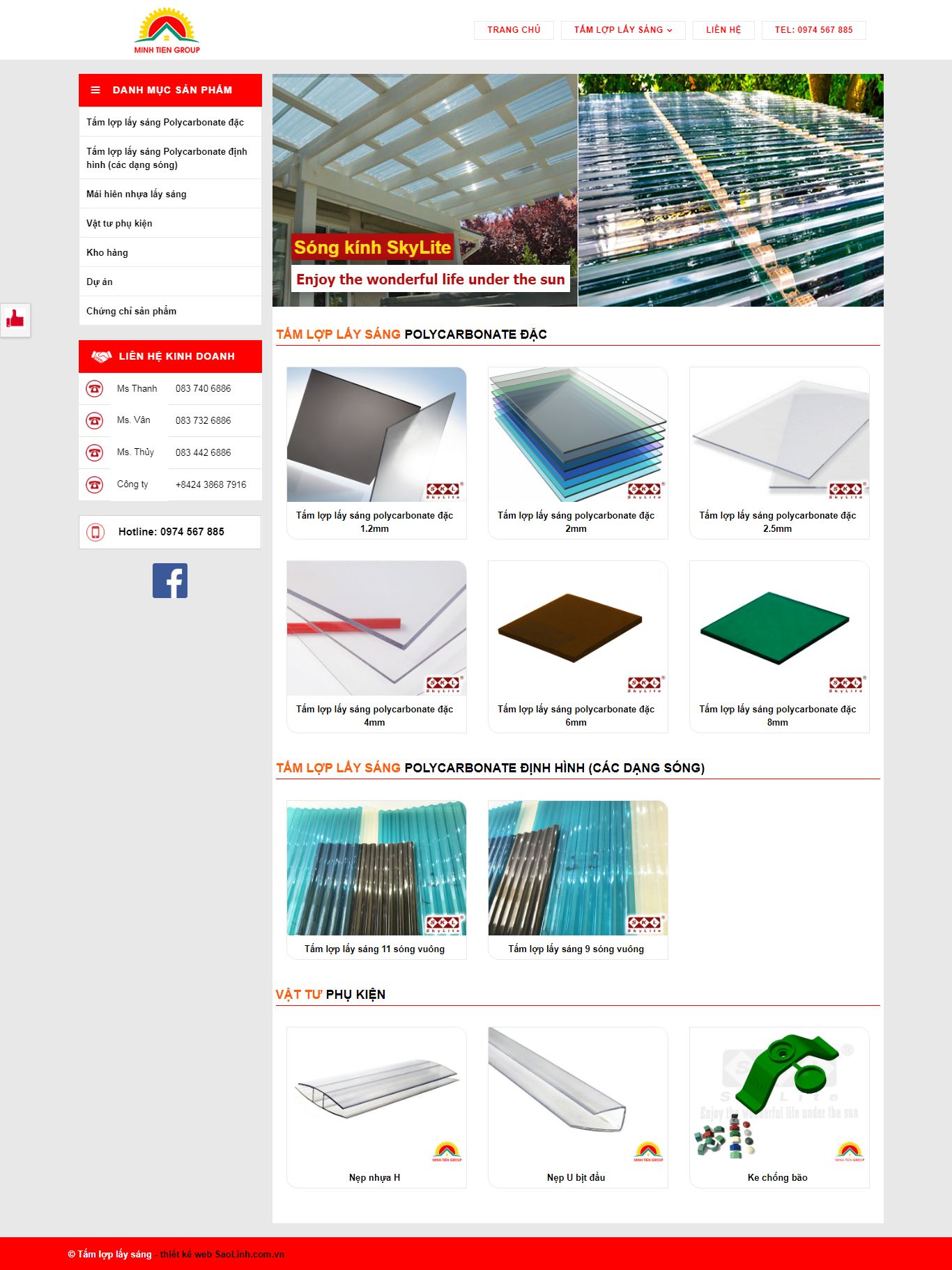 Thiết kế Web bán tấm lợp thông minh - minhtiengroup.vn
