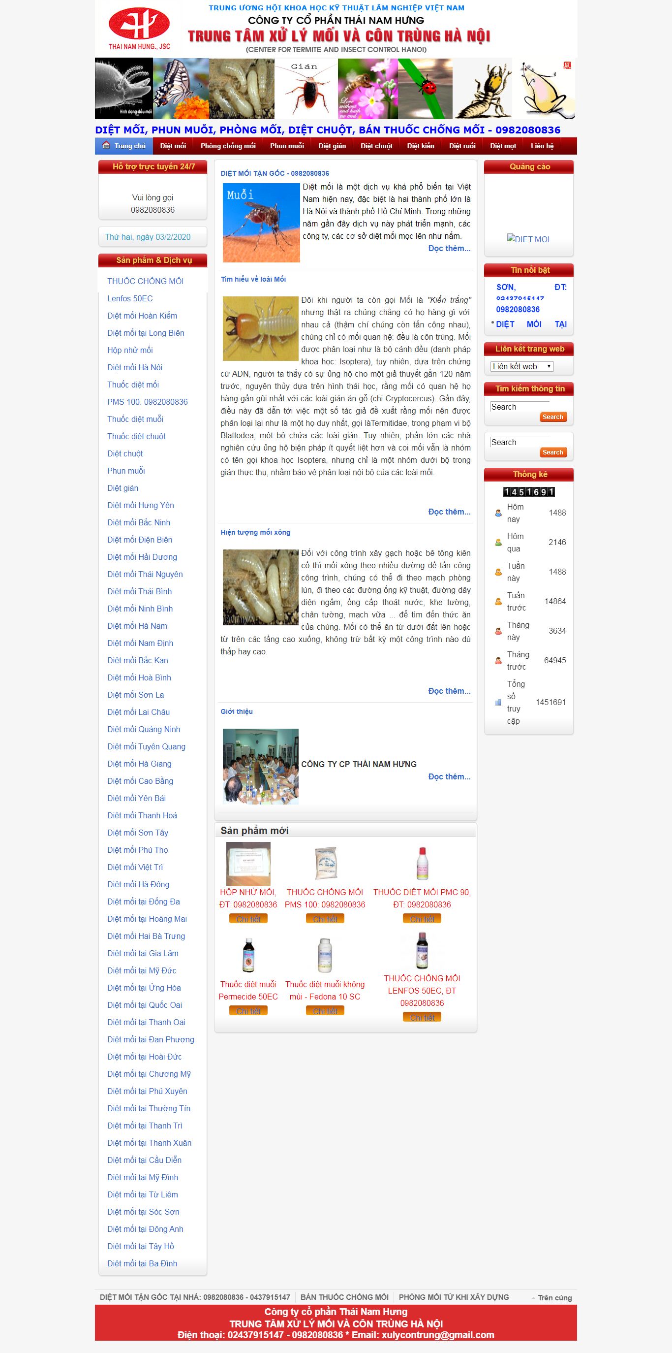 Thiết kế Web công ty diệt mối - www.dietmoi-muoi.com