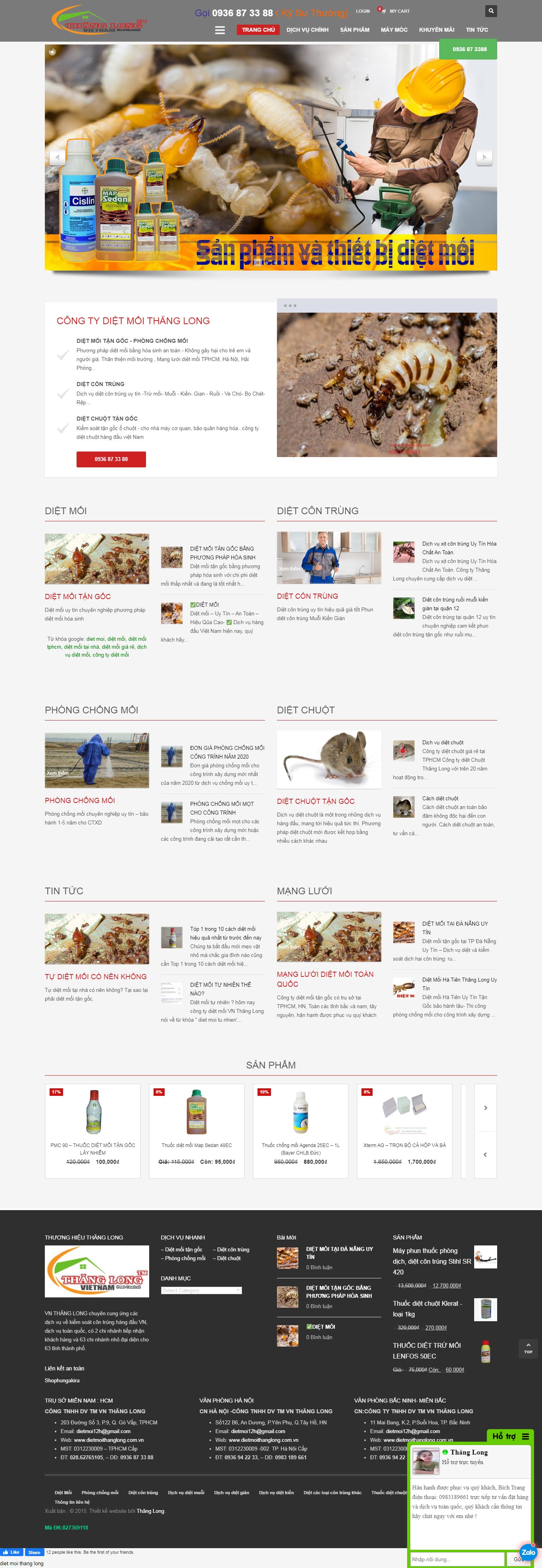 Thiết kế Web công ty diệt mối - dietmoithanglong.com.vn