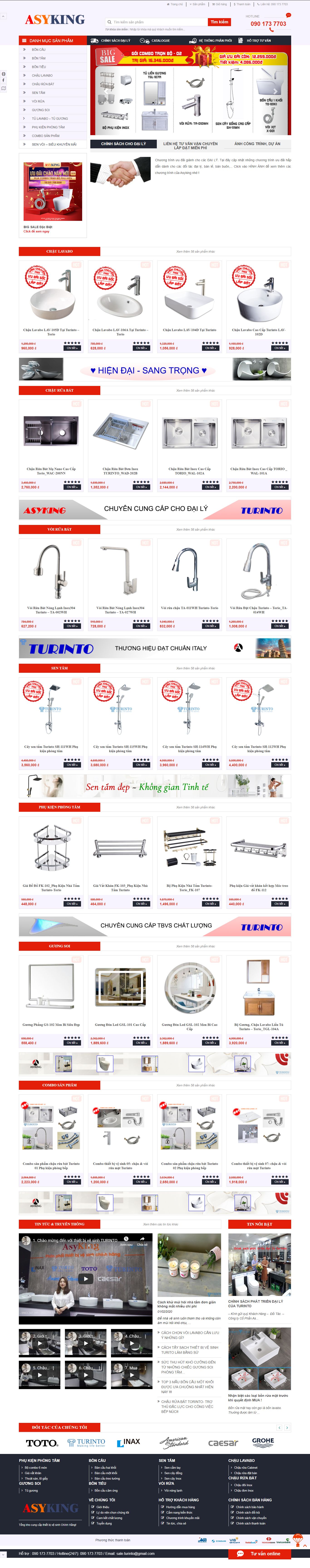 Thiết kế Web bán bồn rửa chén inox - asyking.com