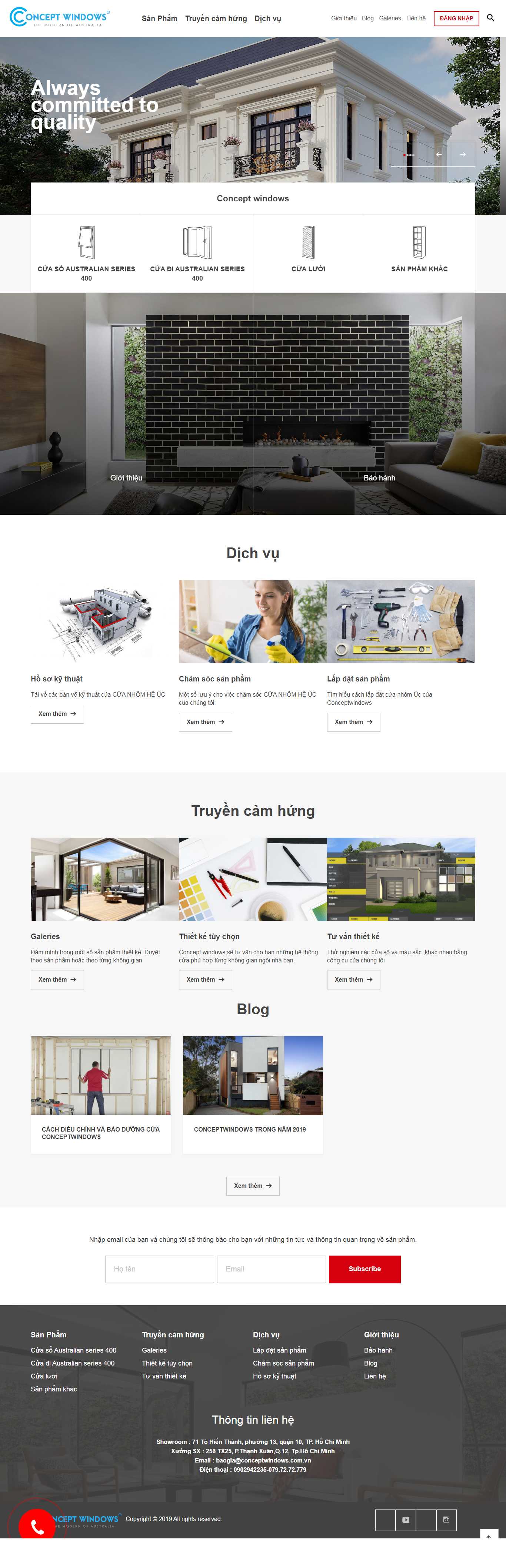 Thiết kế Web mới - conceptwindows.com.vn