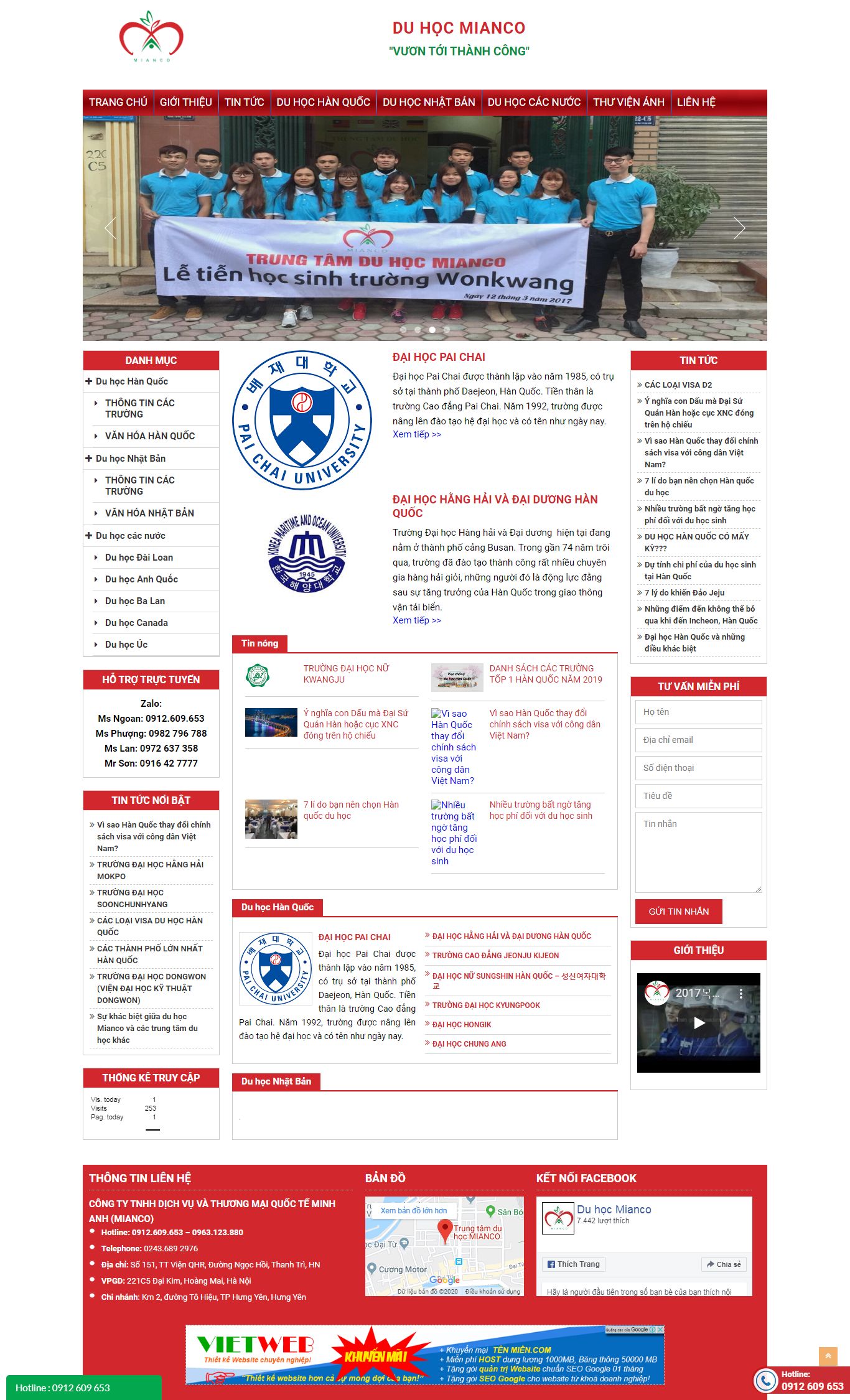 Thiết kế Web mới - duhocmianco.edu.vn