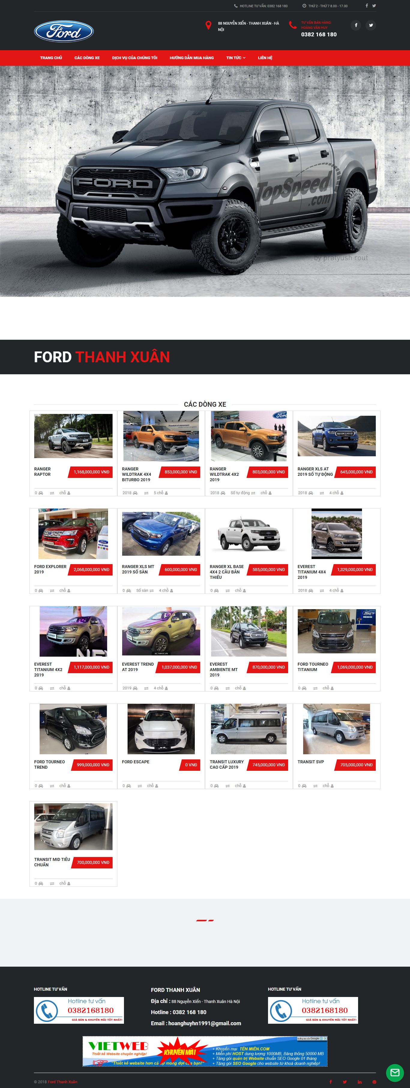 Thiết kế Web mới - fordthanhxuan.org