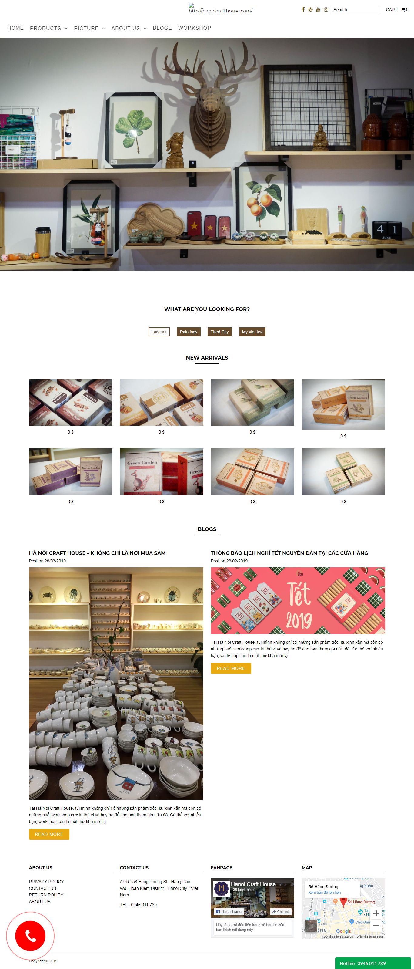 Thiết kế Web mới - hanoicrafthouse.com