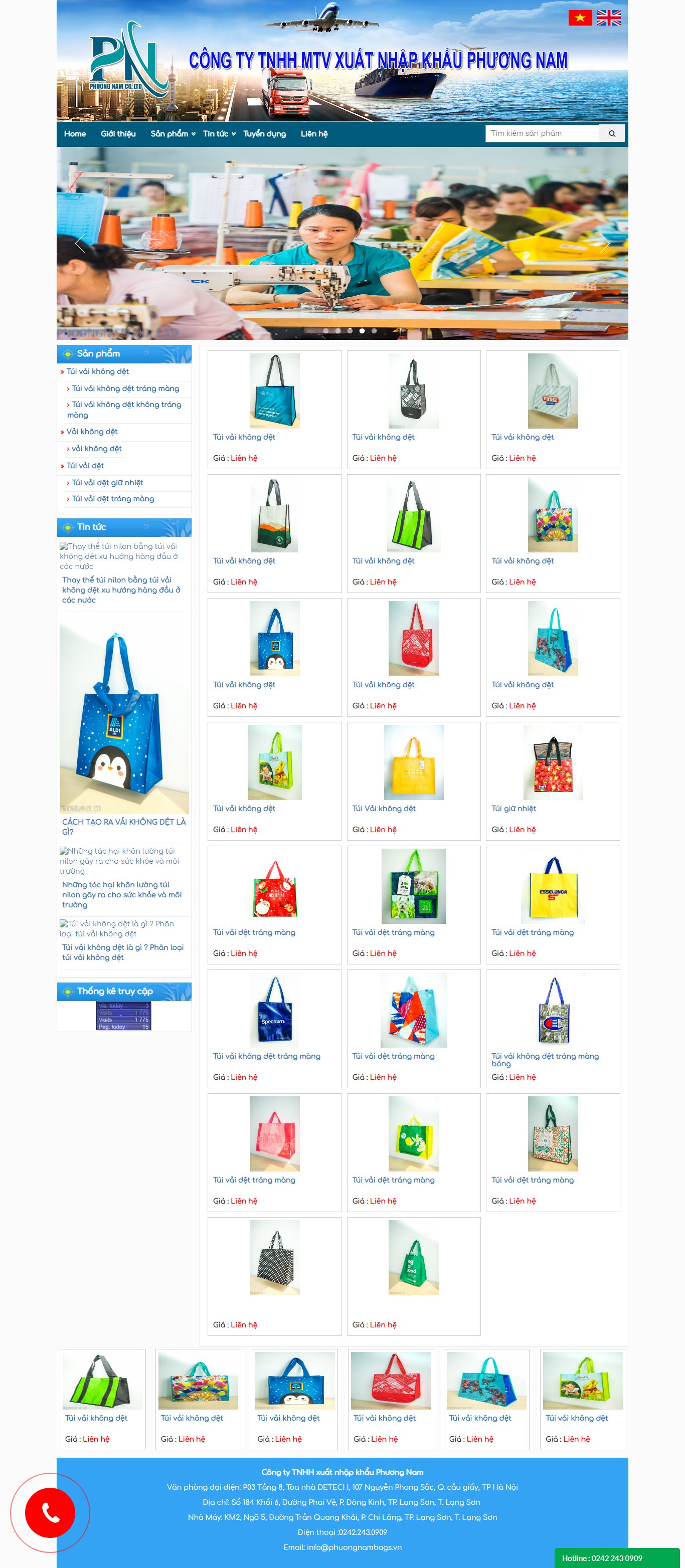 Thiết kế Web mới - phuongnambags.vn