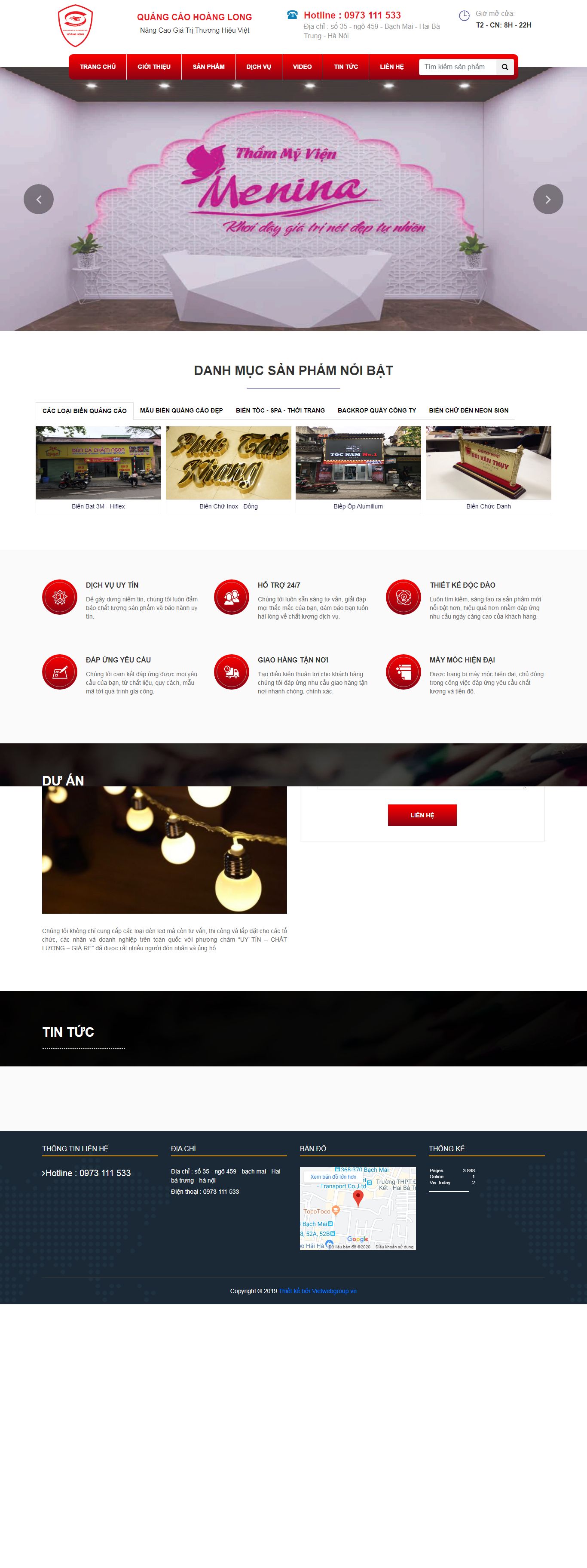 Thiết kế Web mới - quangcaohoanglong.vn