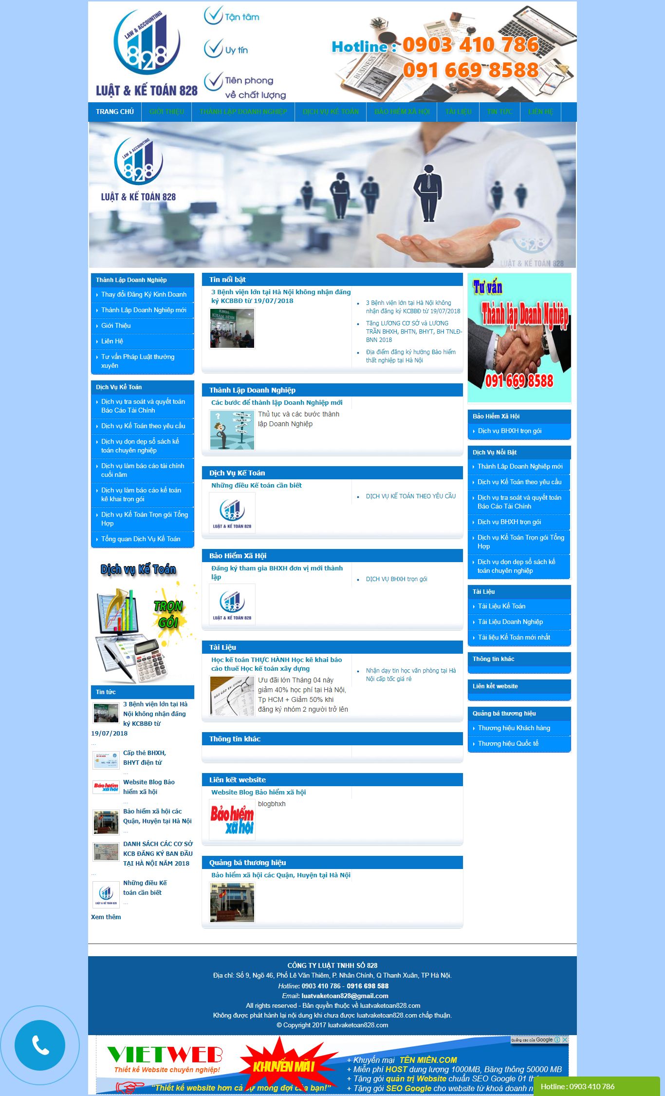 Thiết kế Web mới - luatvaketoan828.com