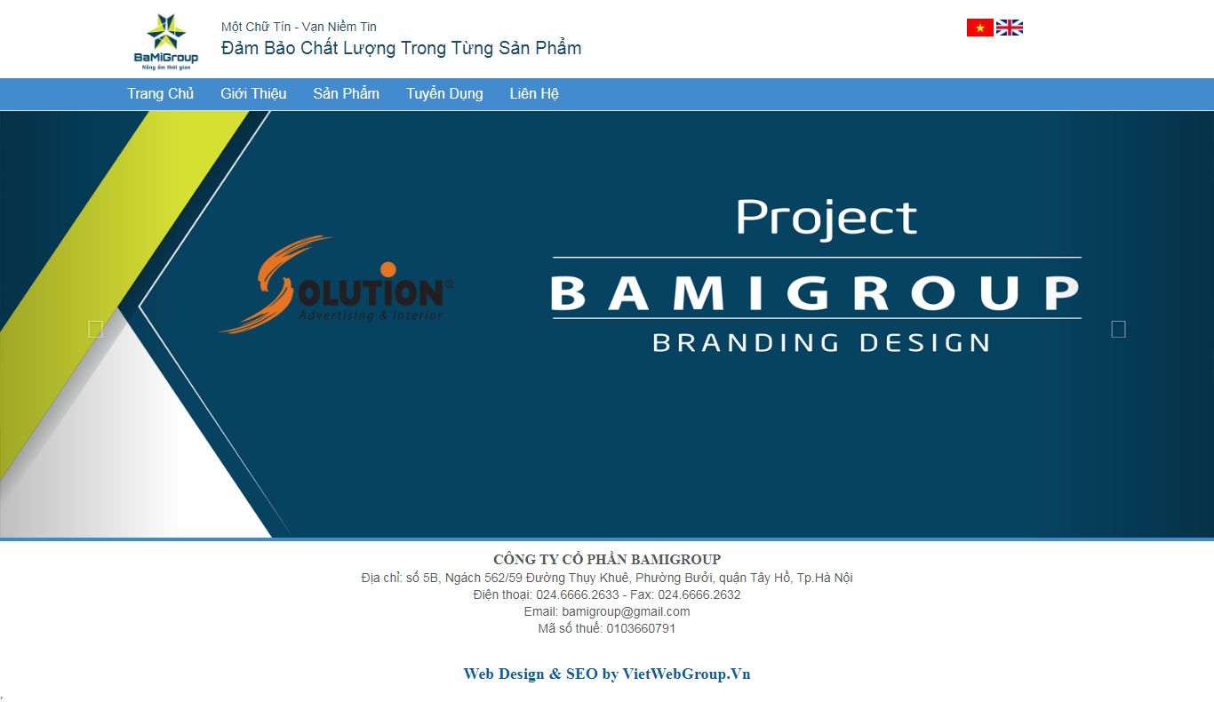 Thiết kế Web mới - bamigroup.vn