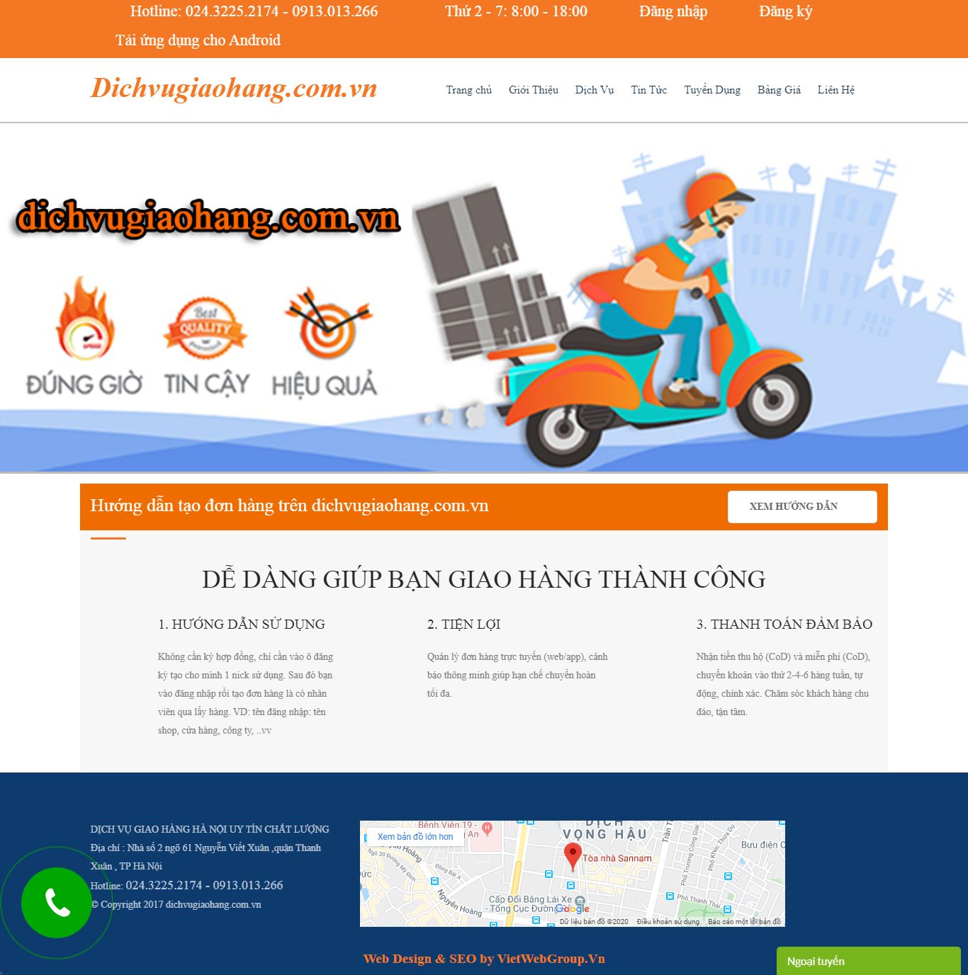 Thiết kế Web mới - dichvugiaohang.com.vn