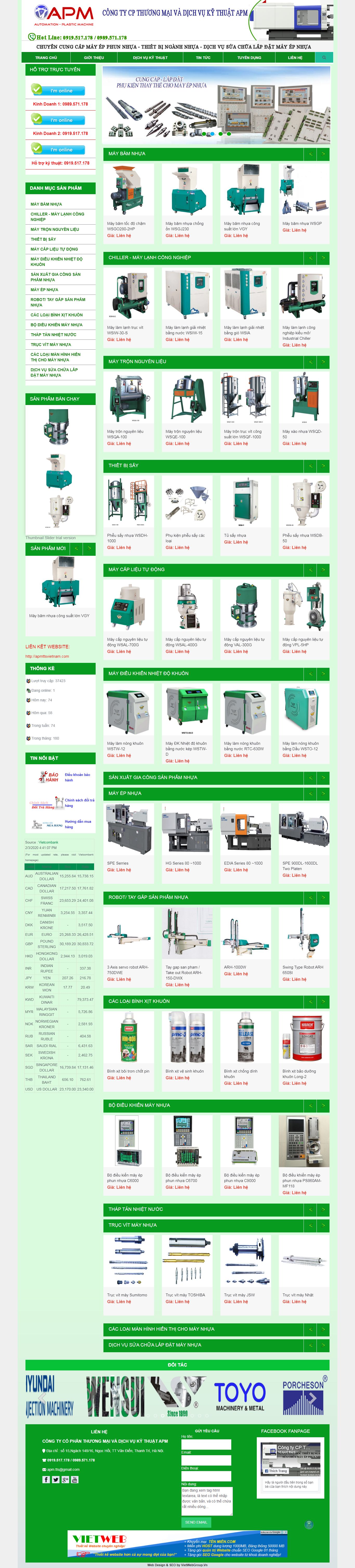Thiết kế Web mới - maymocnganhnhua.com.vn