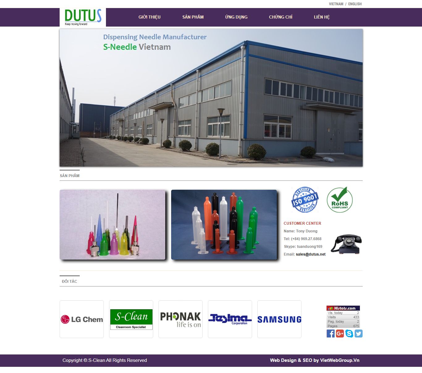 Thiết kế Web mới - needle-tip.com