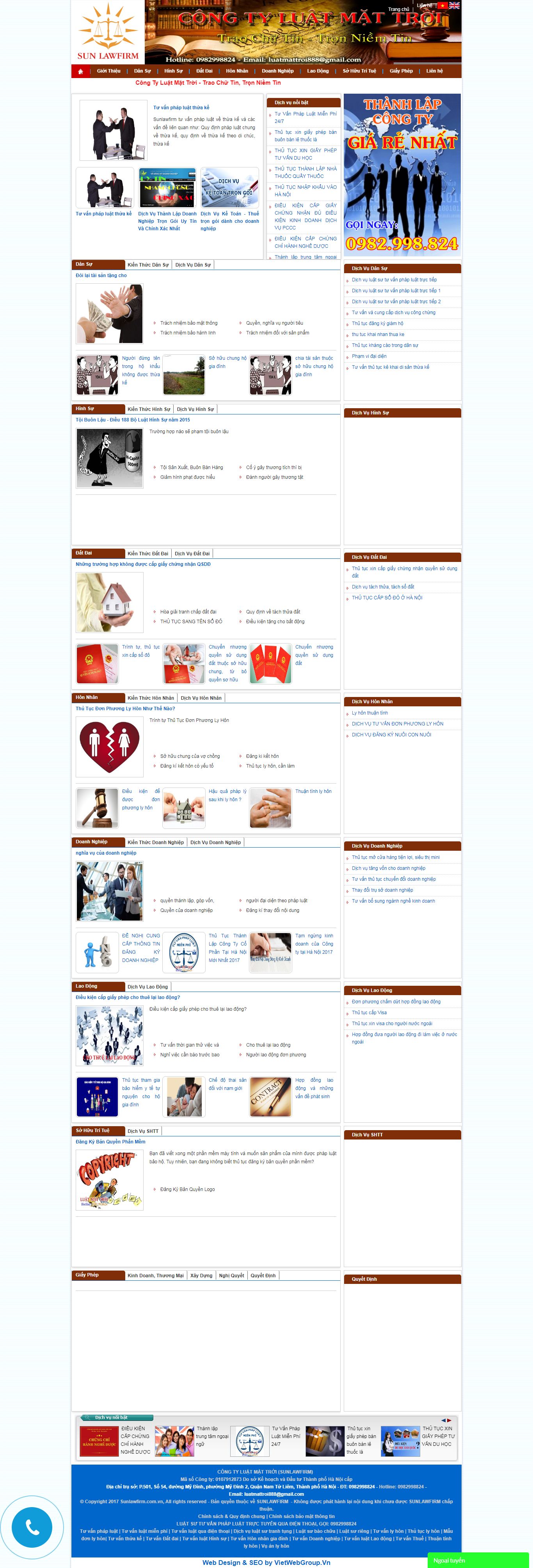 Thiết kế Web mới - sunlawfirm.com.vn