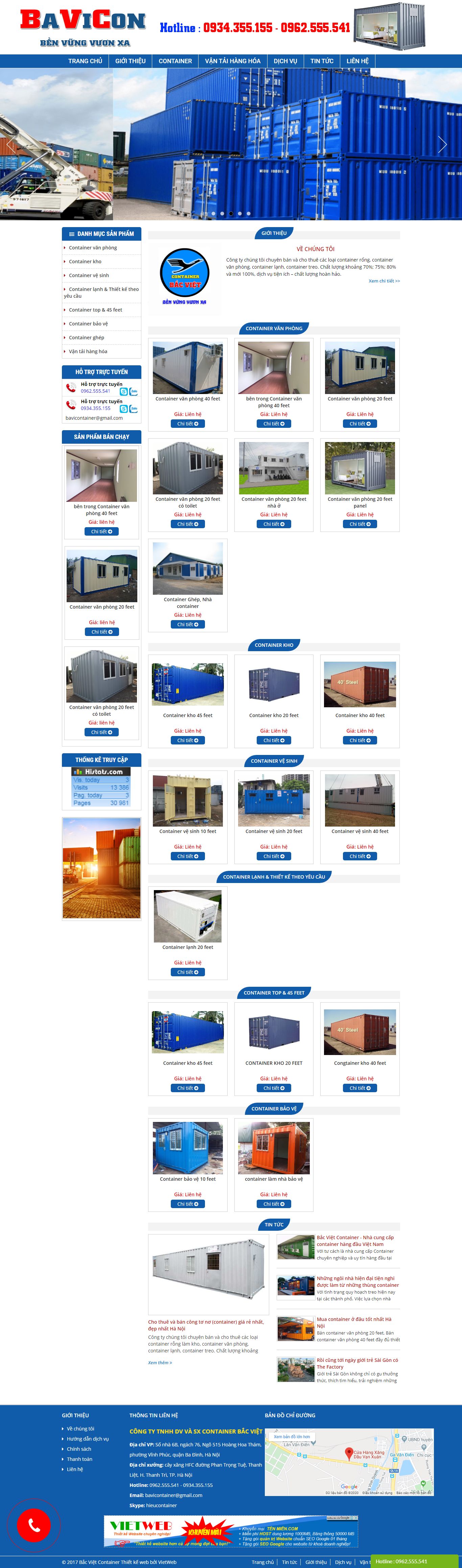 Thiết kế Web mới - bacvietcontainer.com
