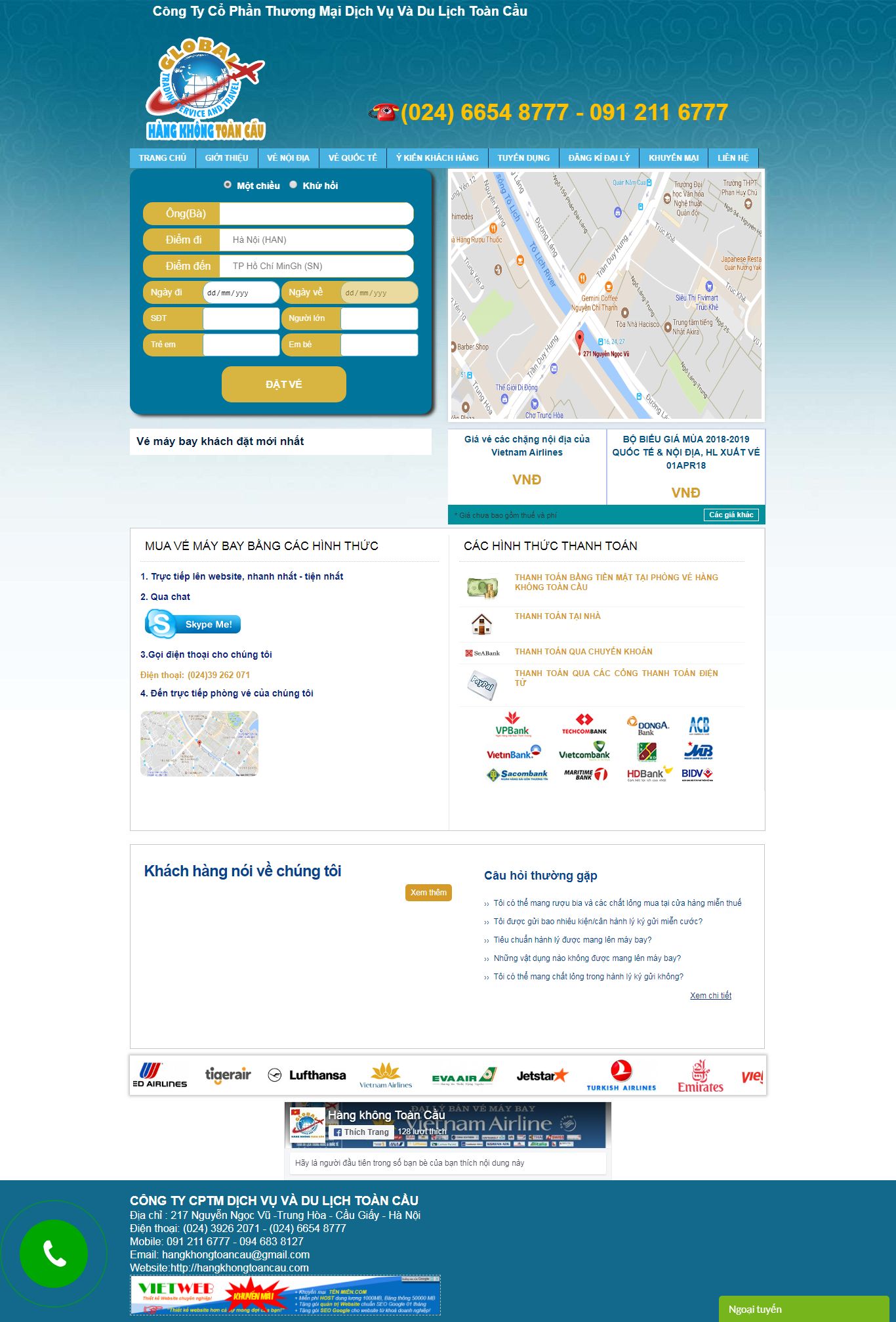 Thiết kế Web mới - hangkhongtoancau.com