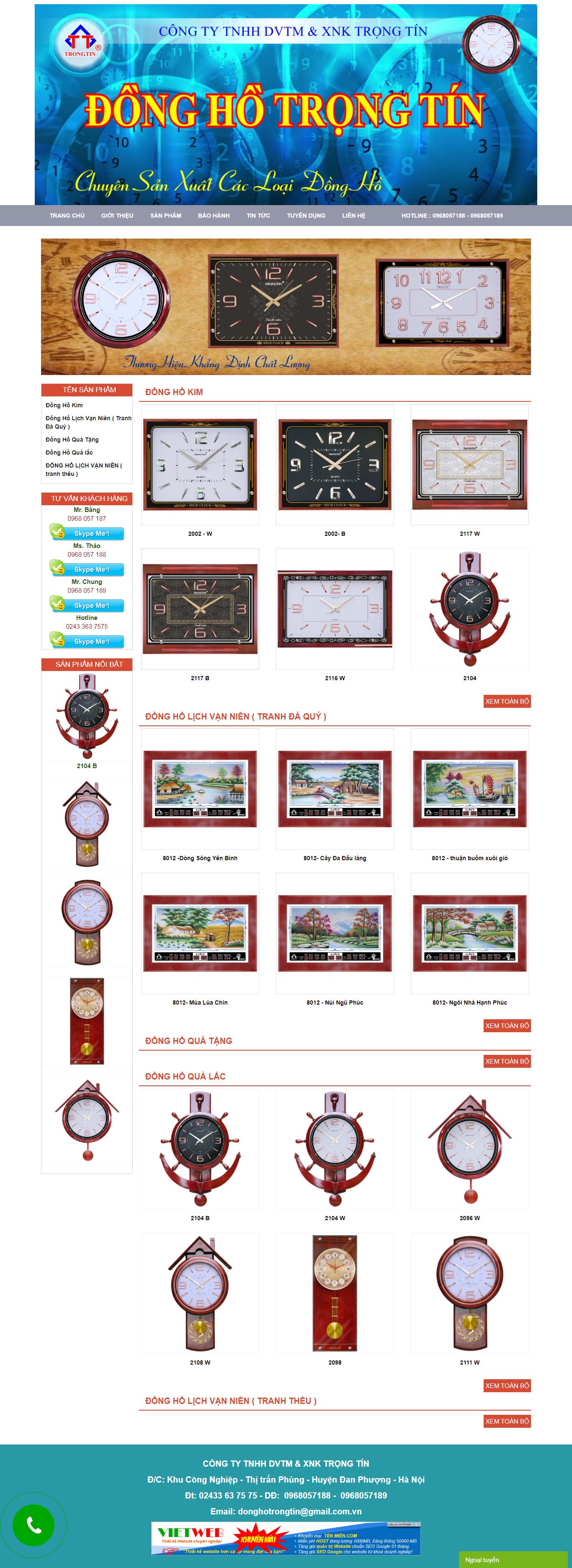 Thiết kế Web mới - donghotrongtin.com.vn
