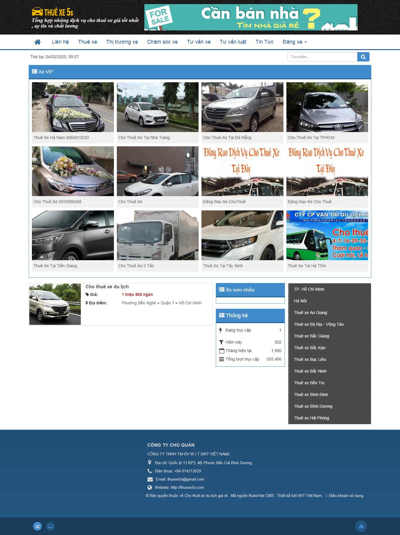 Thiết kế Web thuê xe tự lái - thuexe5s.com