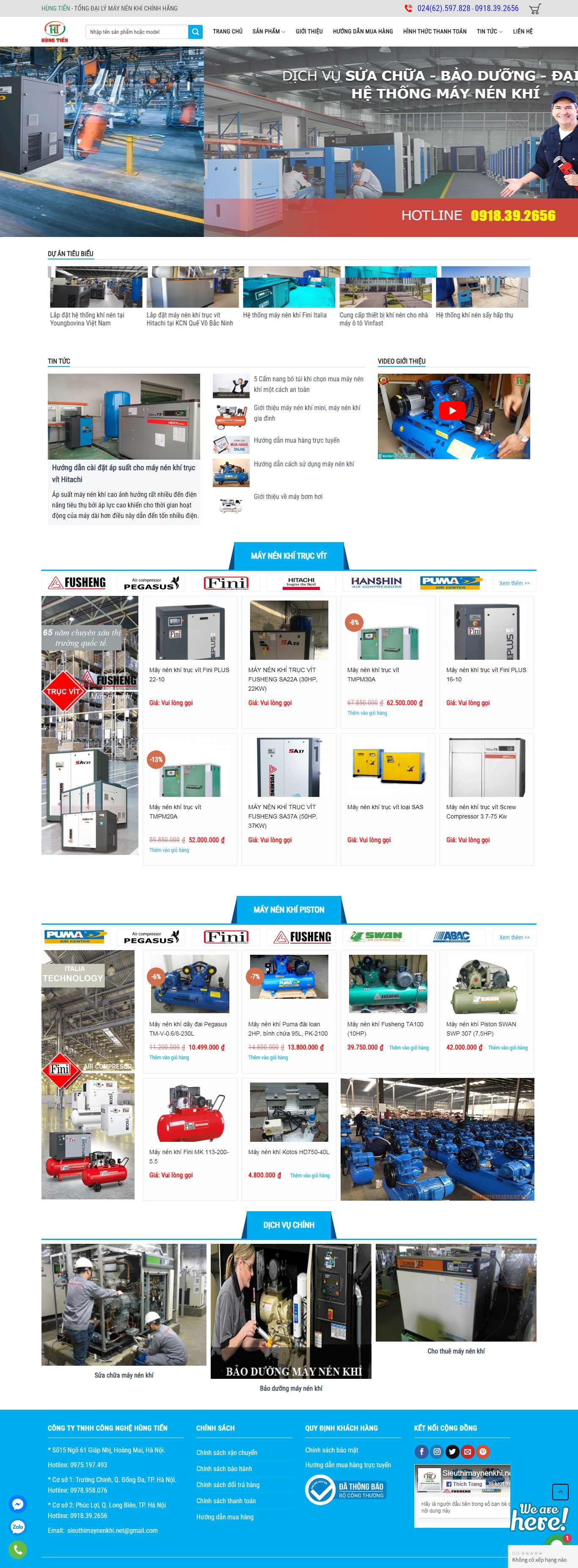 Thiết kế Web máy nén khí - sieuthimaynenkhi.net