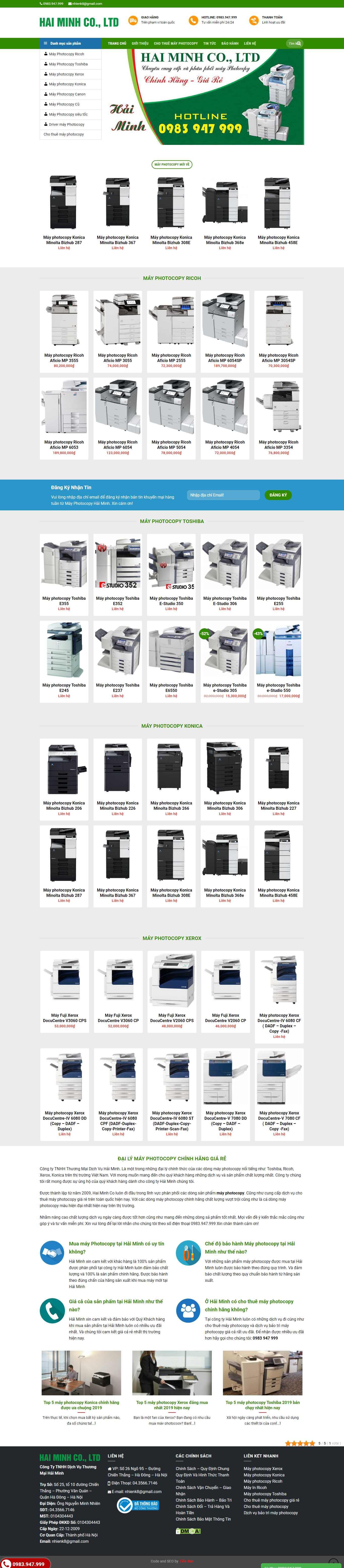 Thiết kế Web bán máy photocopy - haiminhco.com.vn
