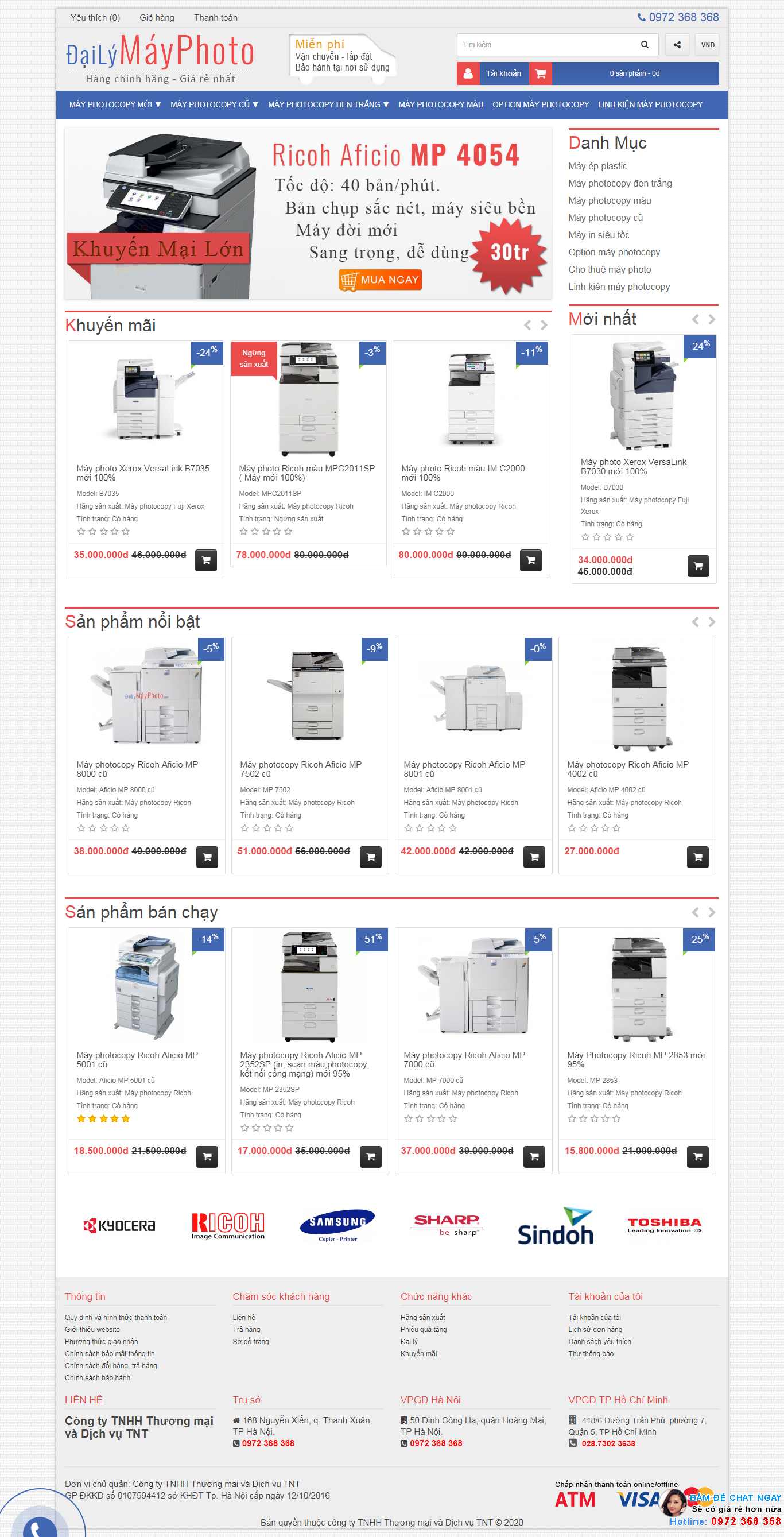Thiết kế Web bán máy photocopy - dailymayphoto.vn