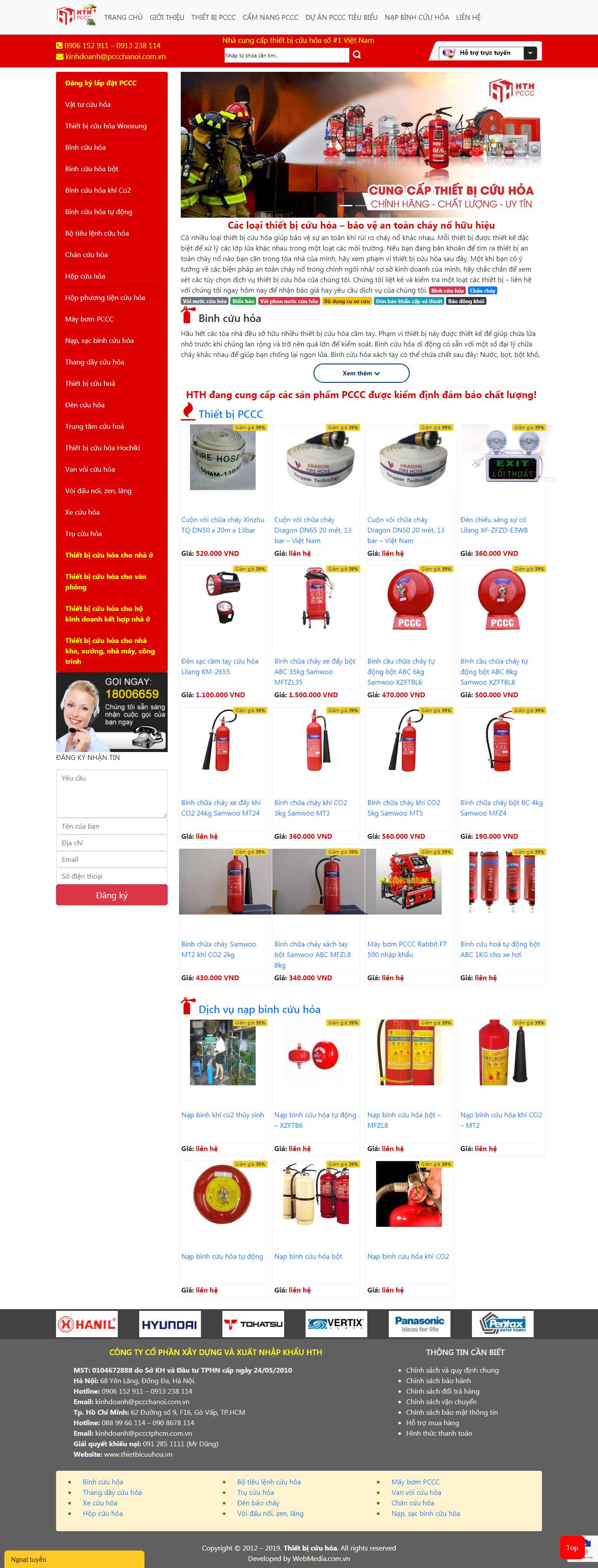 Thiết kế Web bình chữa cháy - thietbicuuhoa.vn