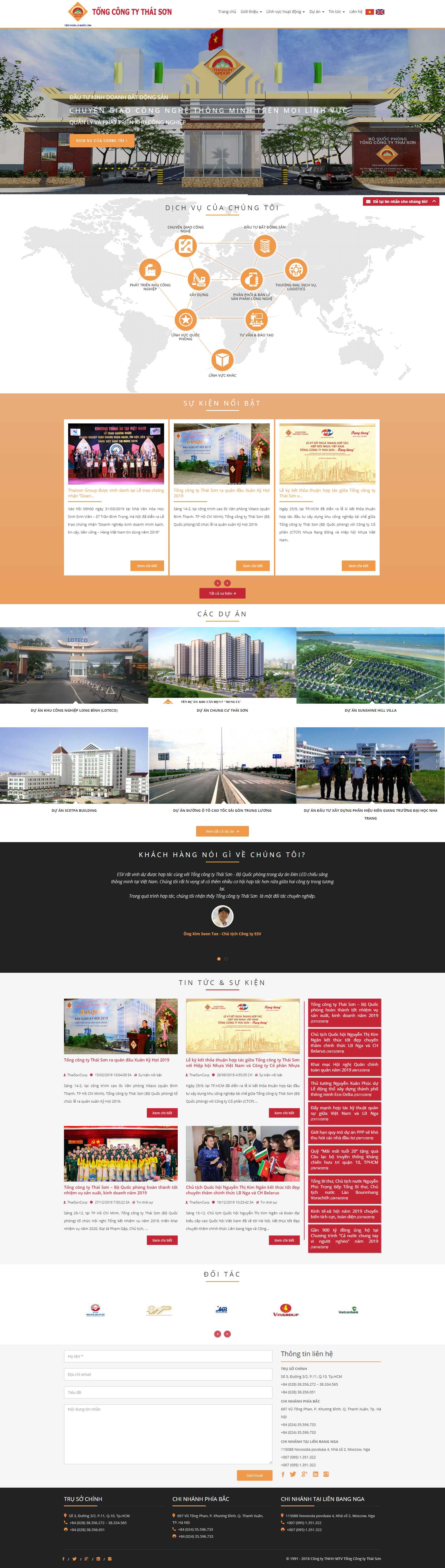 Thiết kế Web mới - thaisoncorp.com.vn