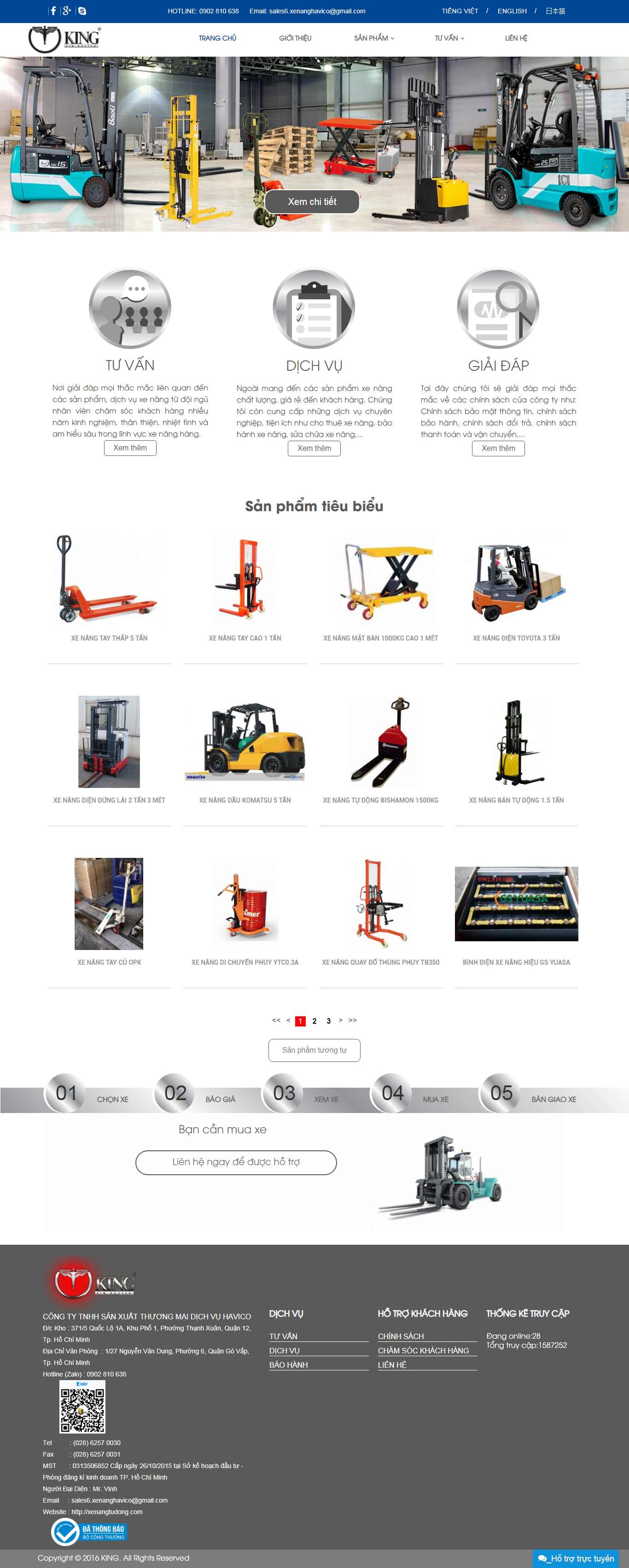Thiết kế Web bán xe nâng hàng - xenangtudong.com